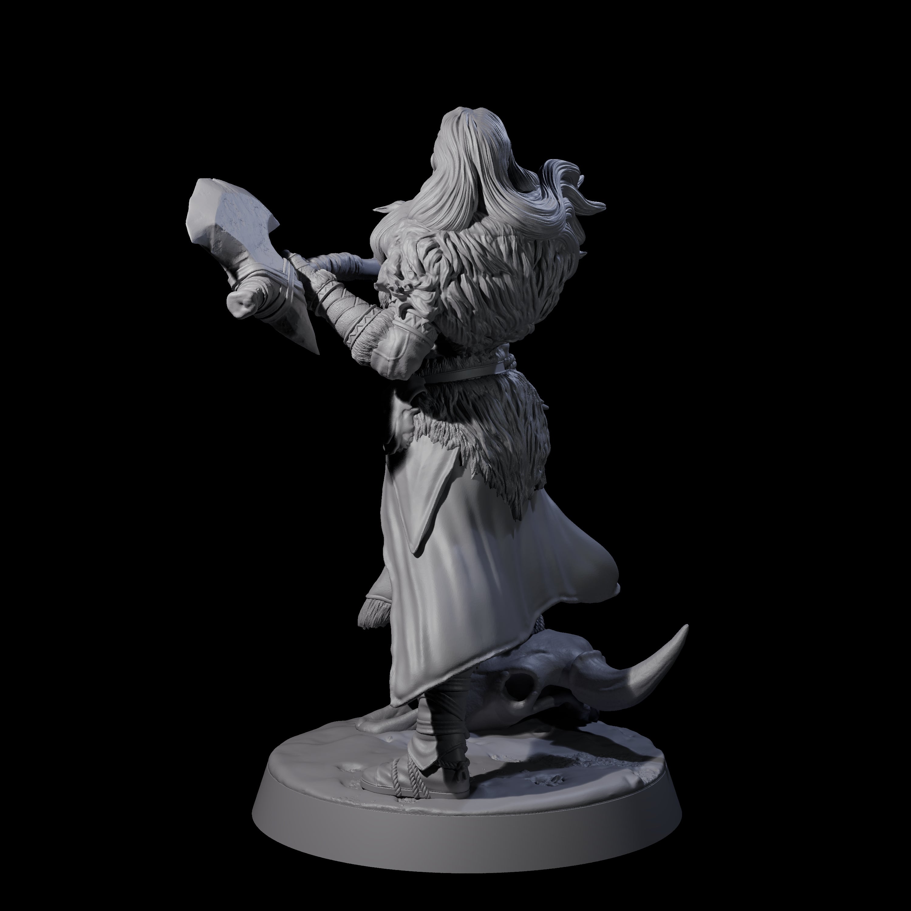 Brave Woodland Barbarian D Miniature for Dungeons and Dragons, Pathfinder or other TTRPGs