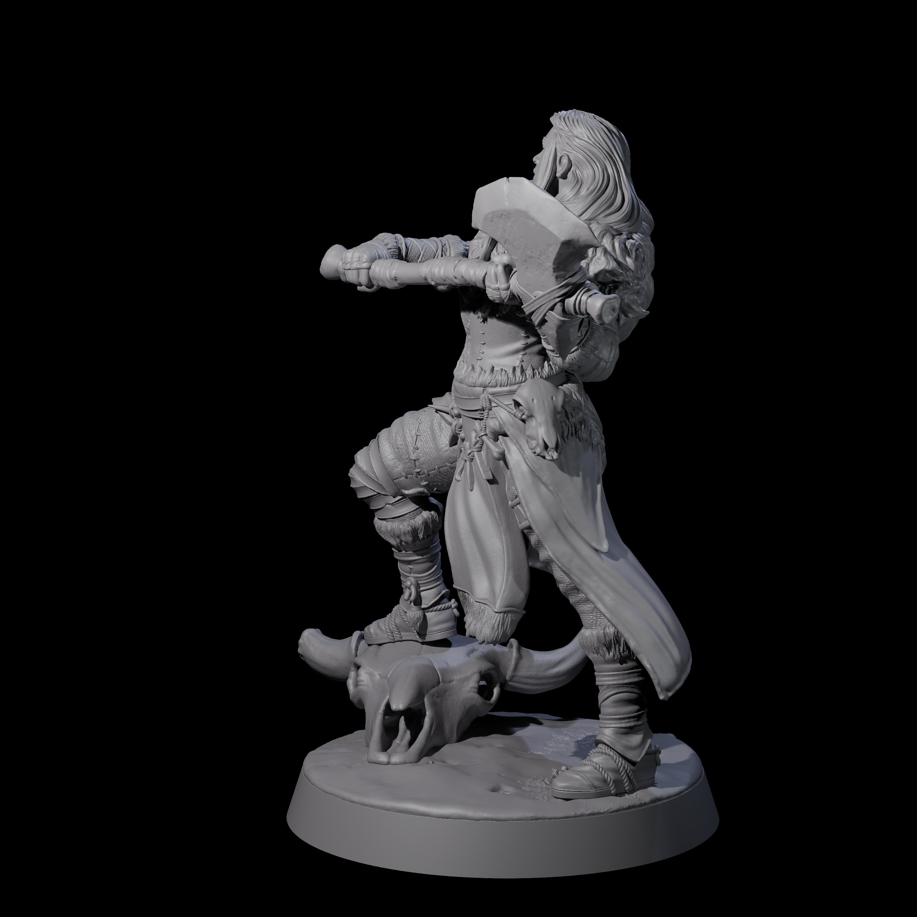 Brave Woodland Barbarian D Miniature for Dungeons and Dragons, Pathfinder or other TTRPGs