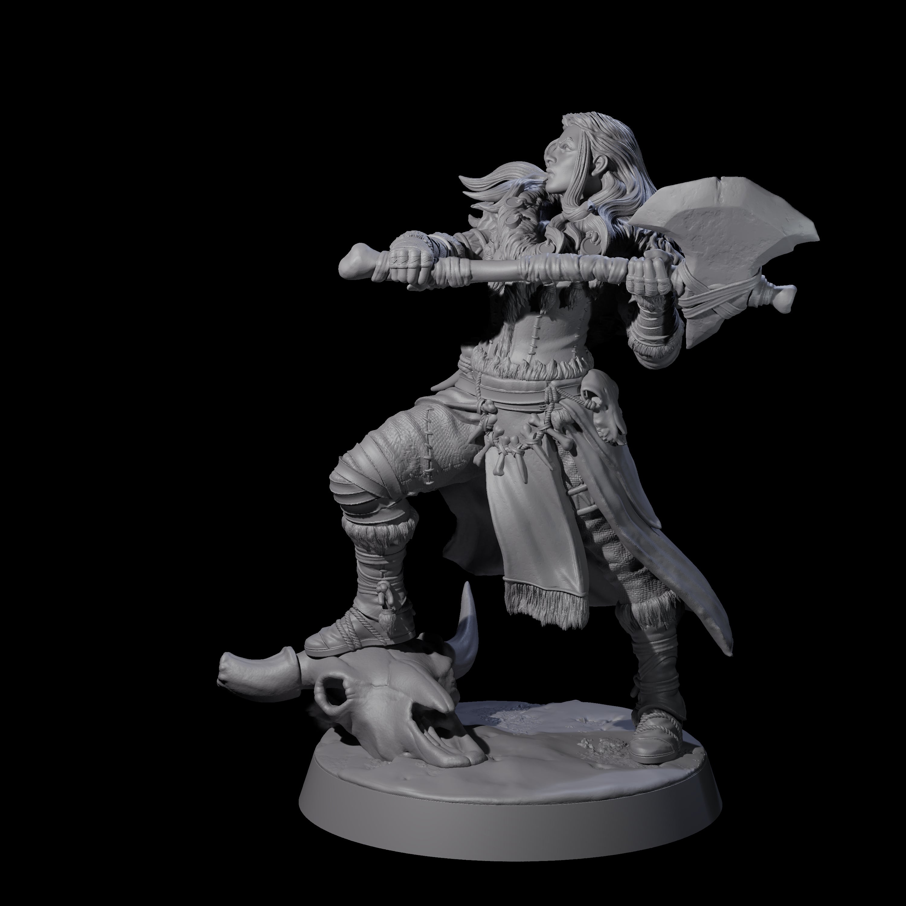 Brave Woodland Barbarian D Miniature for Dungeons and Dragons, Pathfinder or other TTRPGs