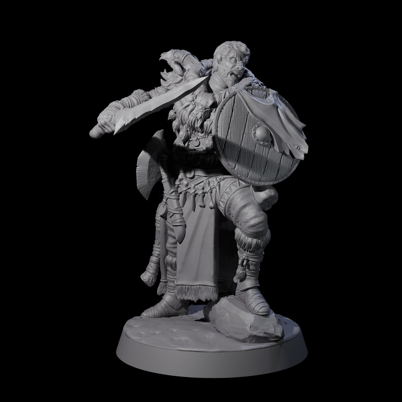 Brave Woodland Barbarian E Miniature for Dungeons and Dragons, Pathfinder or other TTRPGs