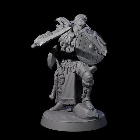 Brave Woodland Barbarian E Miniature for Dungeons and Dragons, Pathfinder or other TTRPGs