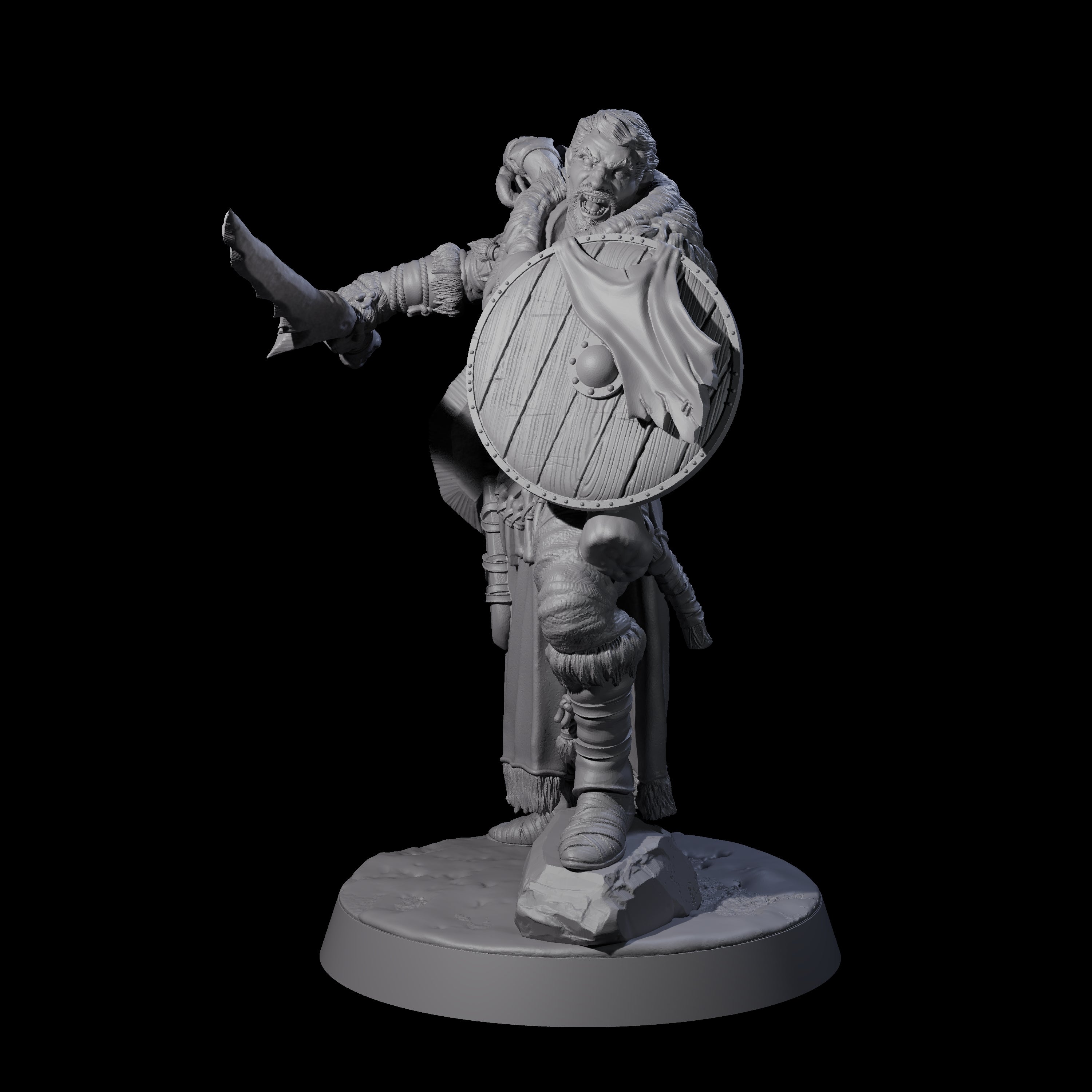 Brave Woodland Barbarian E Miniature for Dungeons and Dragons, Pathfinder or other TTRPGs