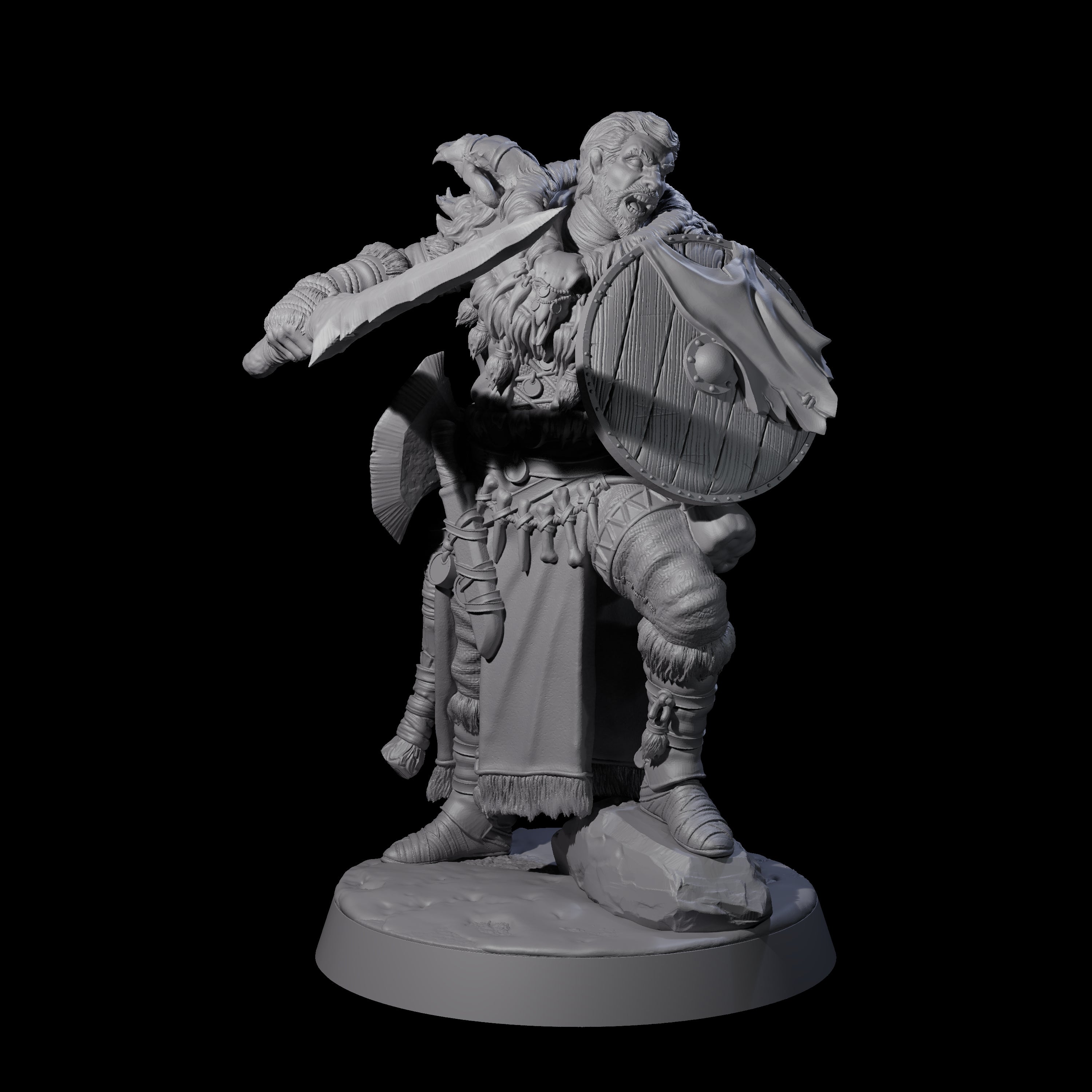 Brave Woodland Barbarian E Miniature for Dungeons and Dragons, Pathfinder or other TTRPGs