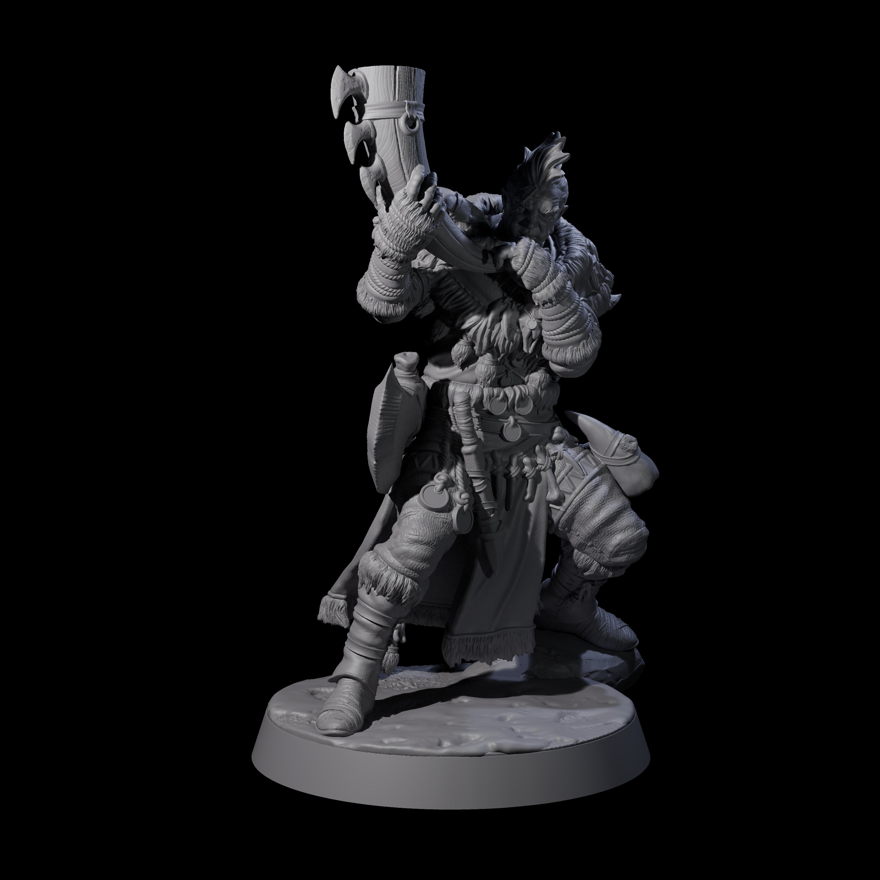Brave Woodland Barbarian F Miniature for Dungeons and Dragons, Pathfinder or other TTRPGs