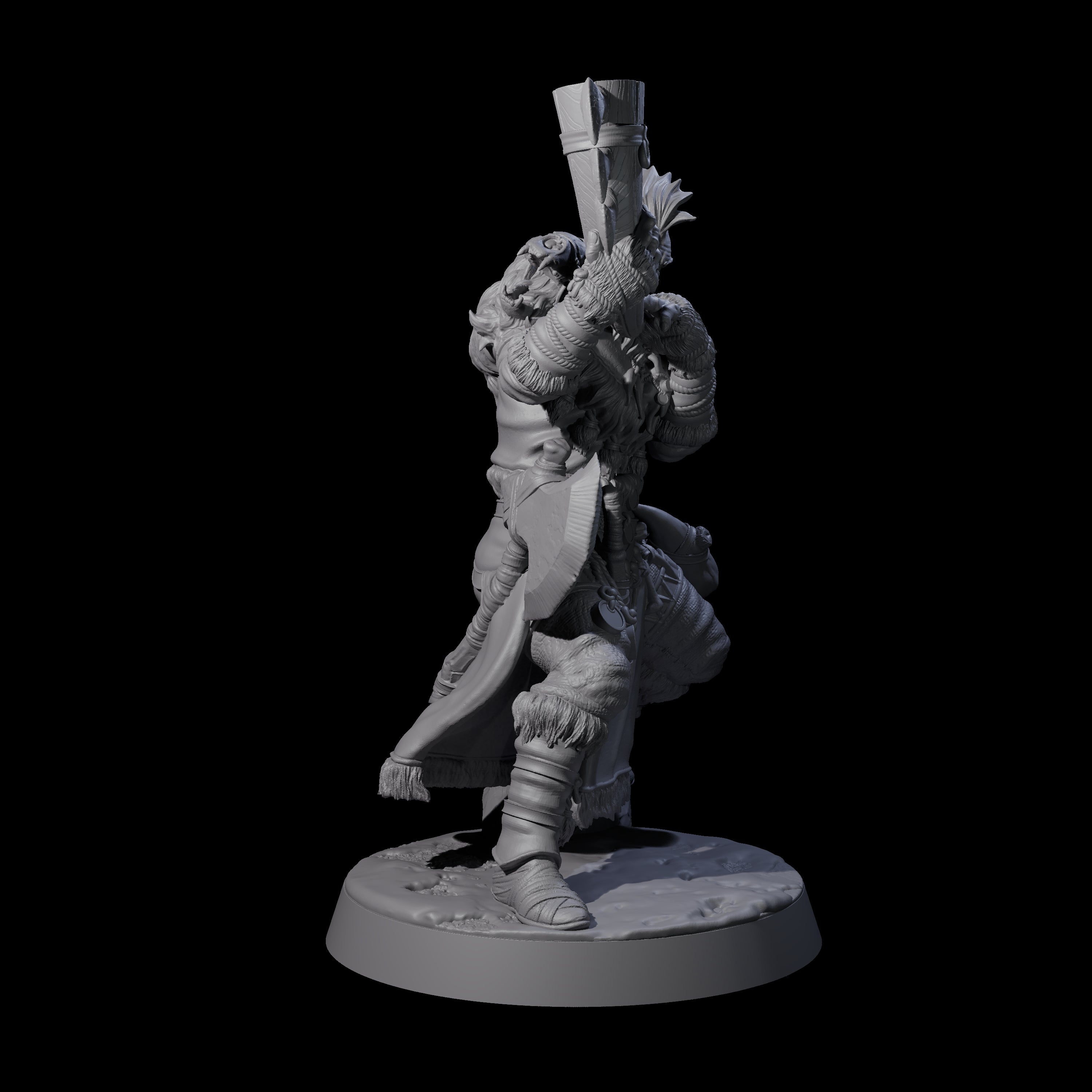 Brave Woodland Barbarian F Miniature for Dungeons and Dragons, Pathfinder or other TTRPGs