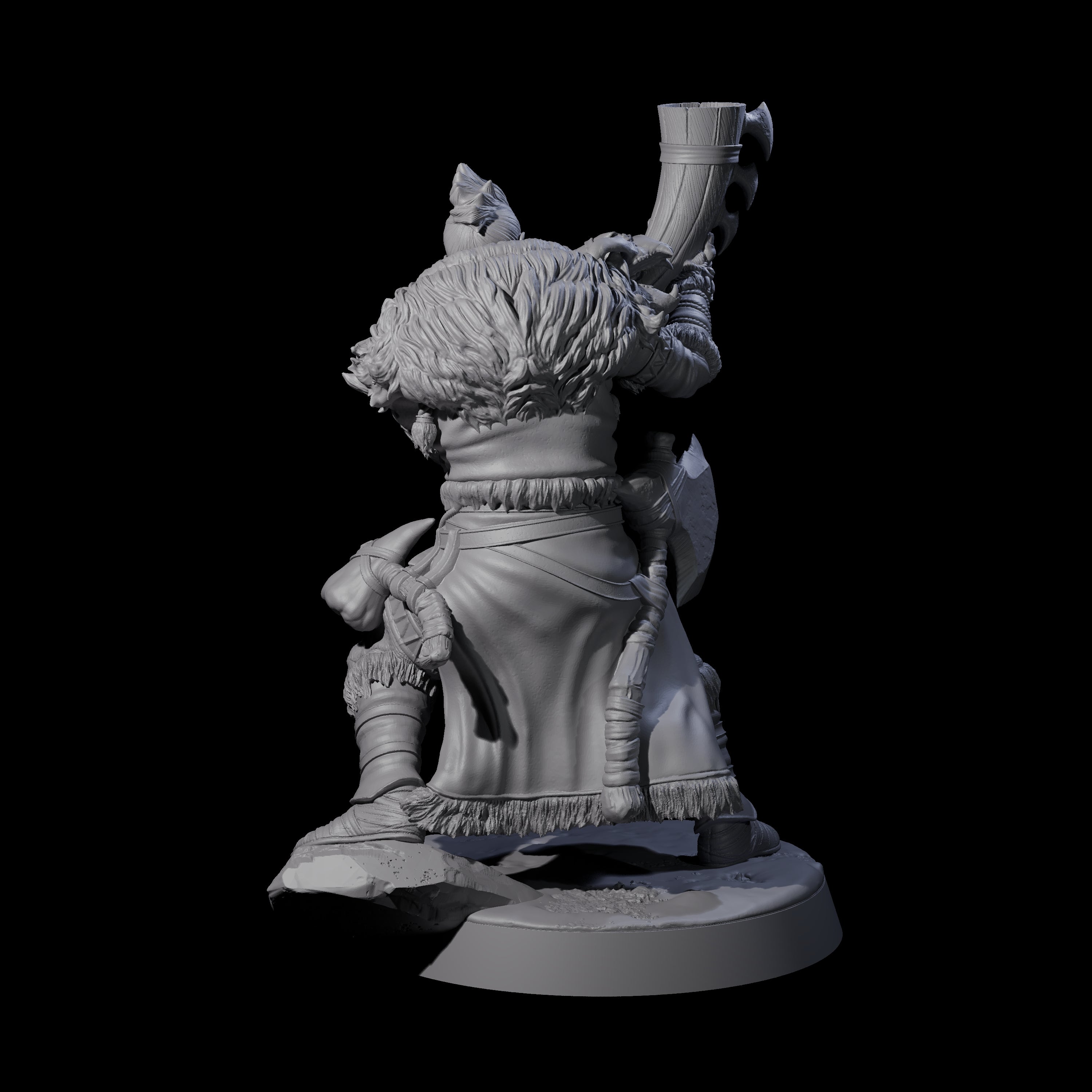 Brave Woodland Barbarian F Miniature for Dungeons and Dragons, Pathfinder or other TTRPGs