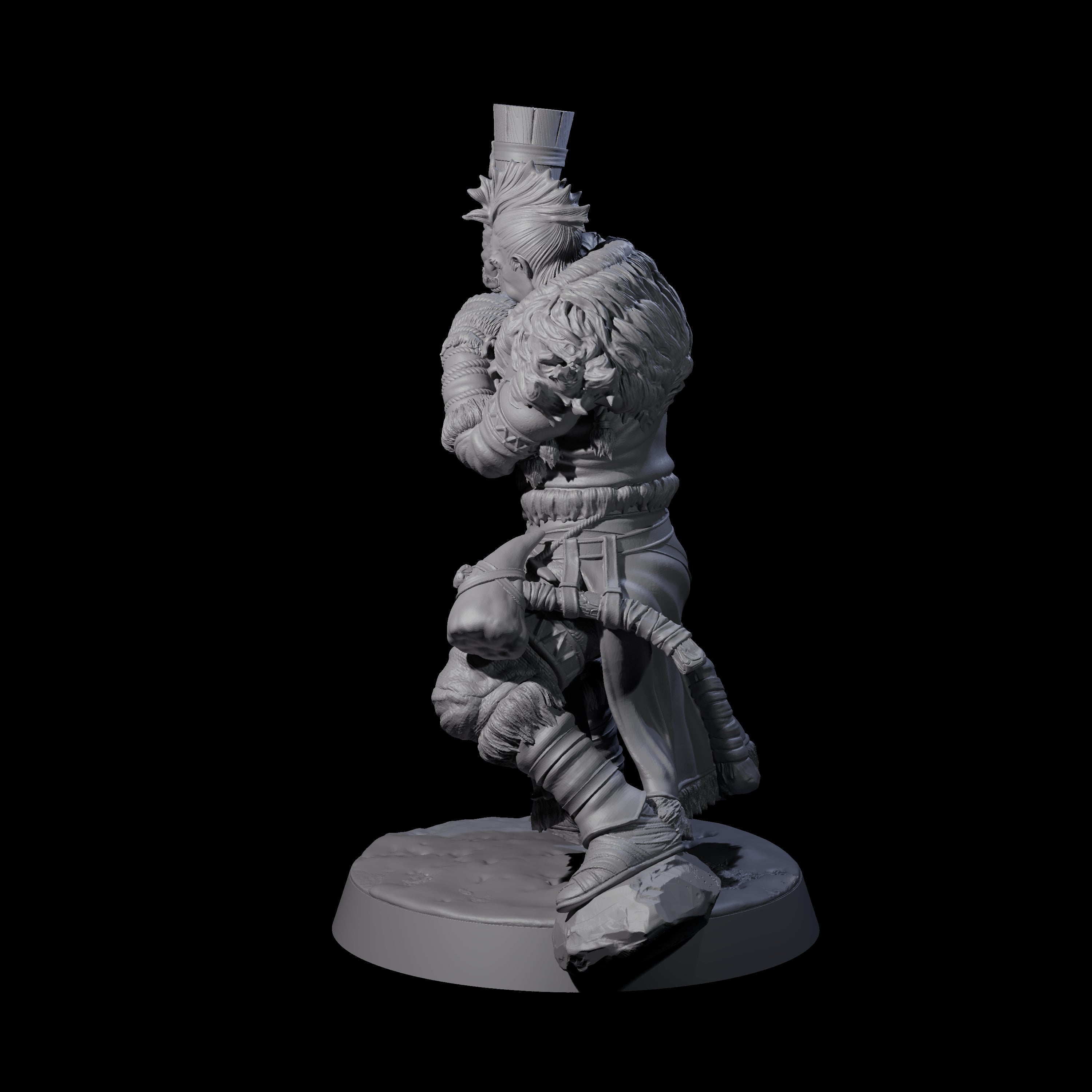 Brave Woodland Barbarian F Miniature for Dungeons and Dragons, Pathfinder or other TTRPGs