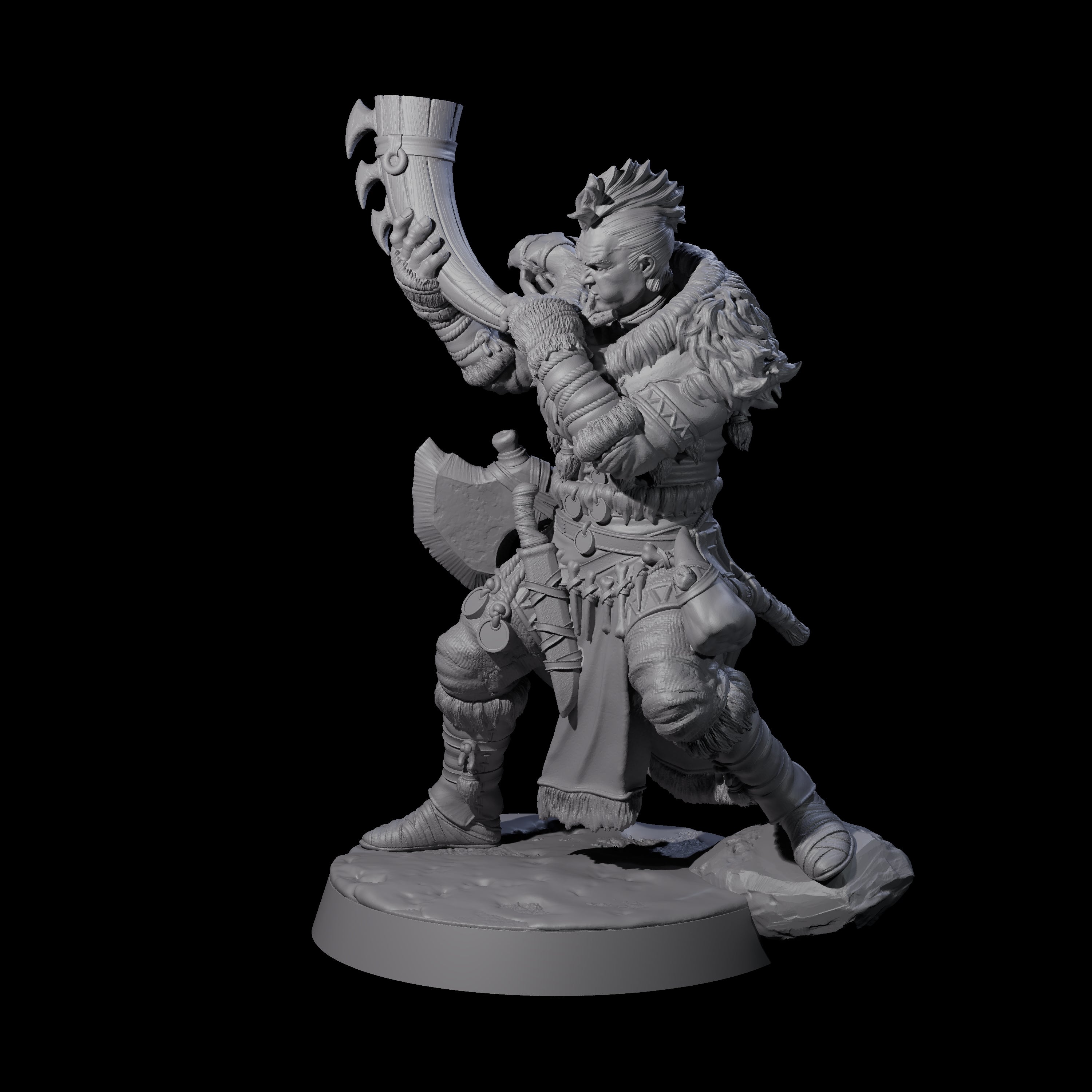 Brave Woodland Barbarian F Miniature for Dungeons and Dragons, Pathfinder or other TTRPGs