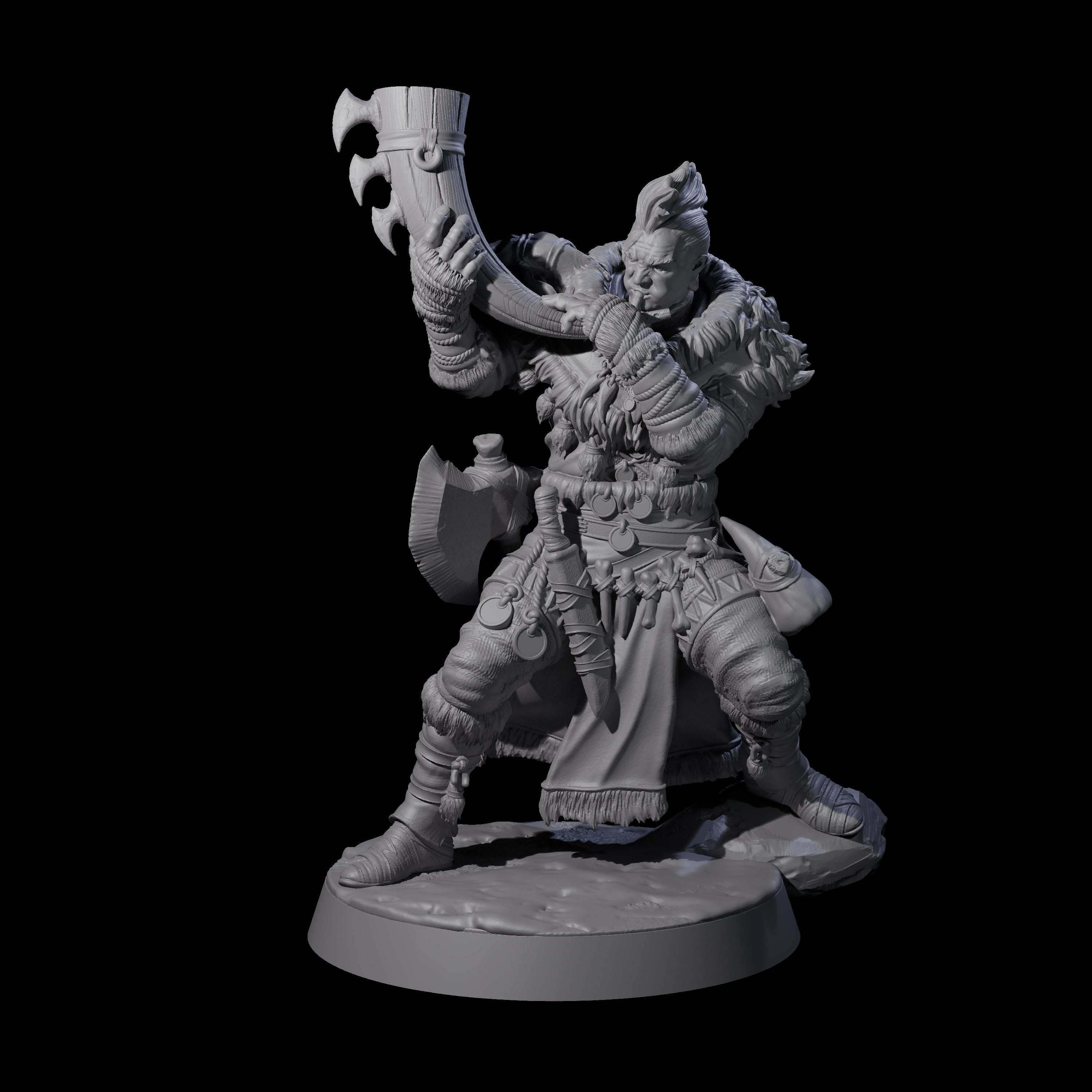 Brave Woodland Barbarian F Miniature for Dungeons and Dragons, Pathfinder or other TTRPGs