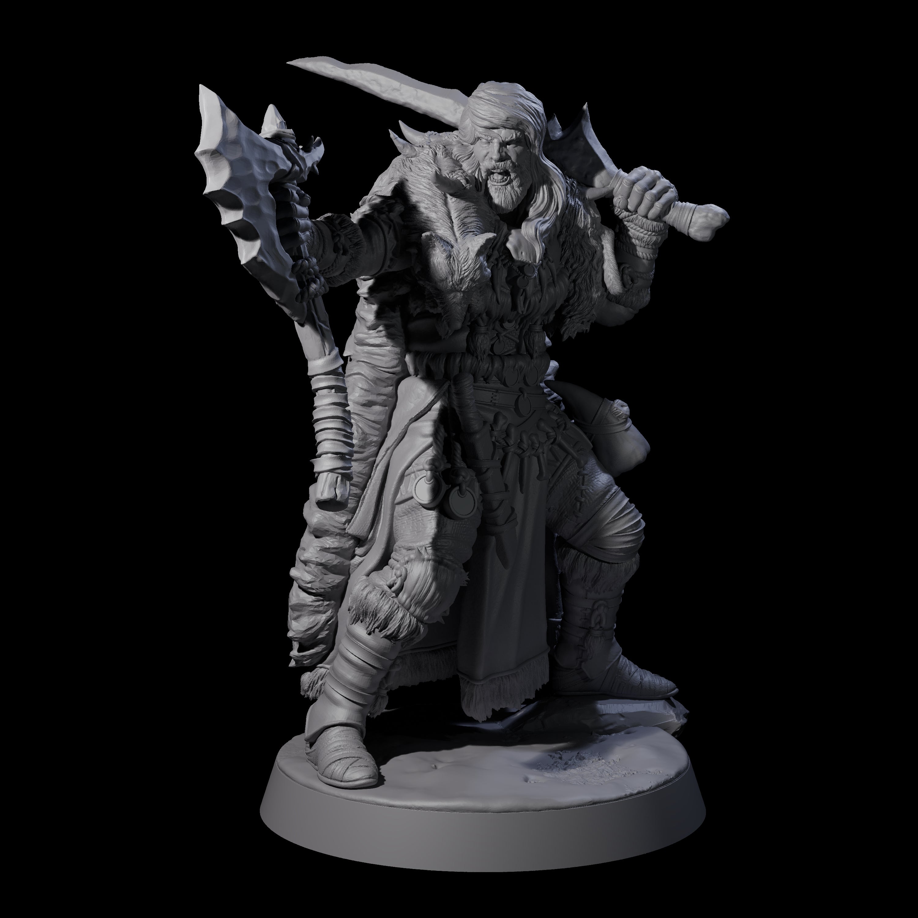 Brave Woodland Barbarian H Miniature for Dungeons and Dragons, Pathfinder or other TTRPGs