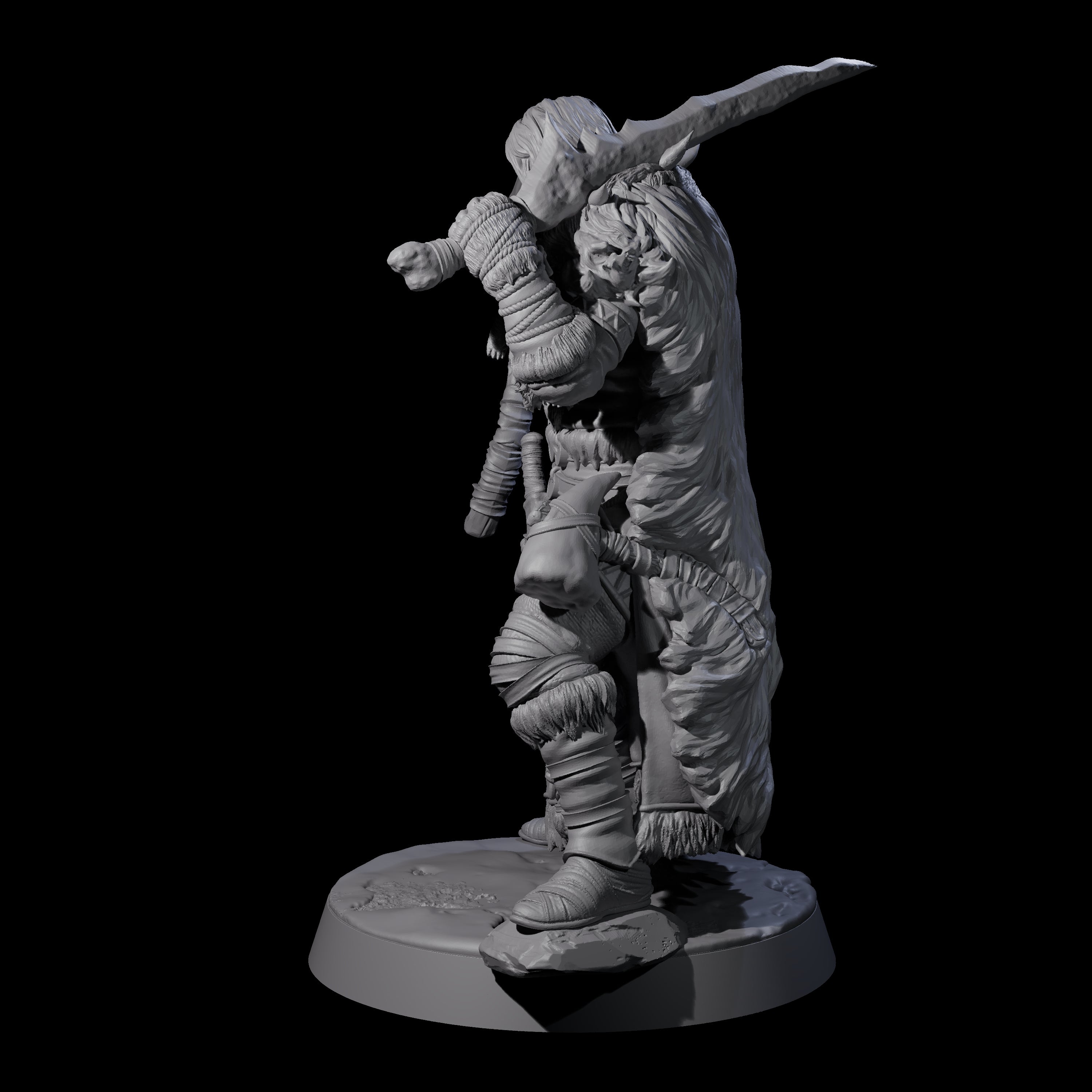 Brave Woodland Barbarian H Miniature for Dungeons and Dragons, Pathfinder or other TTRPGs