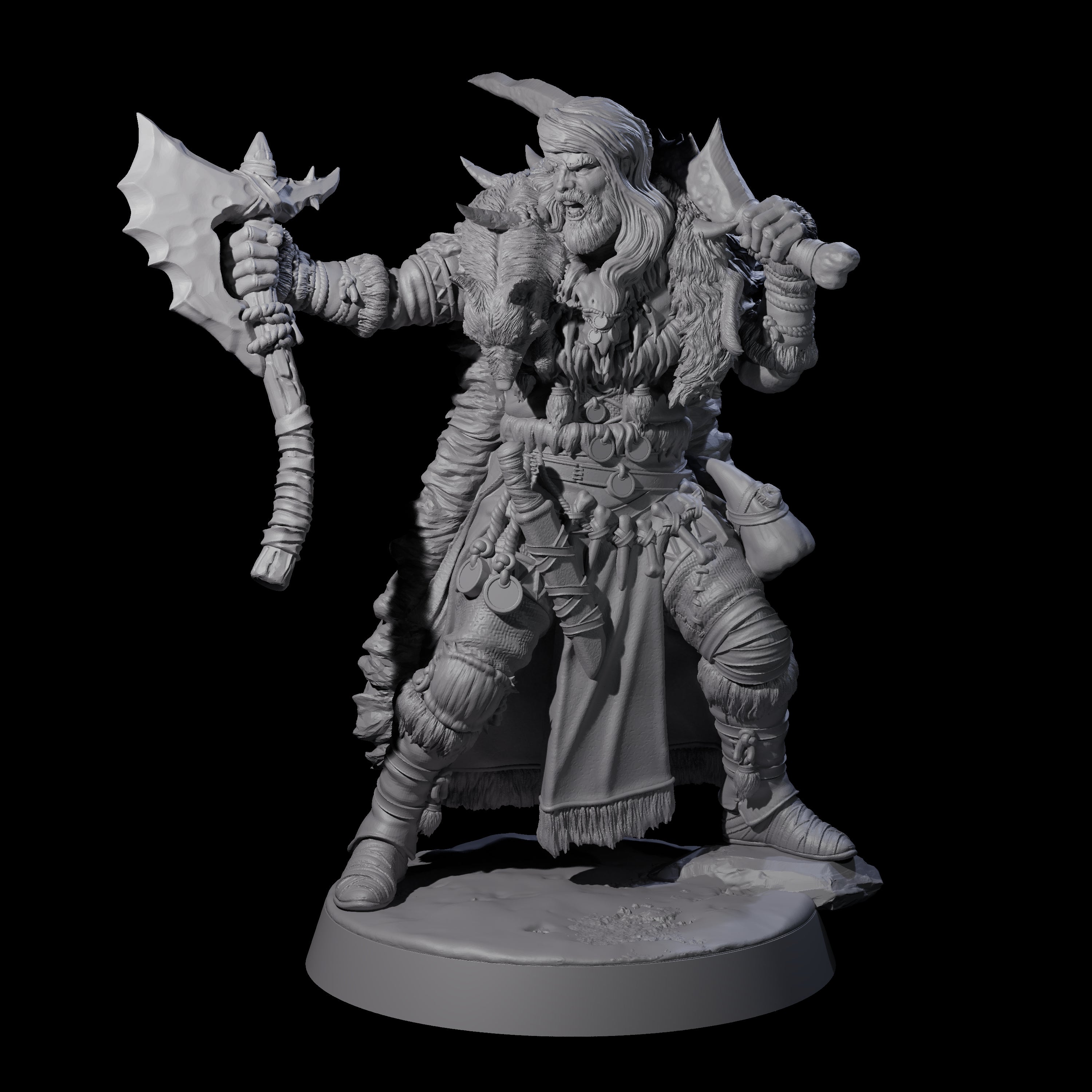 Brave Woodland Barbarian H Miniature for Dungeons and Dragons, Pathfinder or other TTRPGs