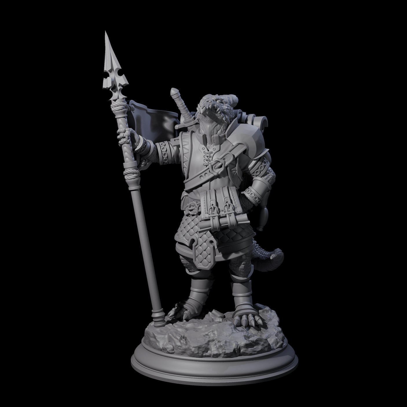 Brave Young Dragonborn Scout Miniature for Dungeons and Dragons, Pathfinder or other TTRPGs