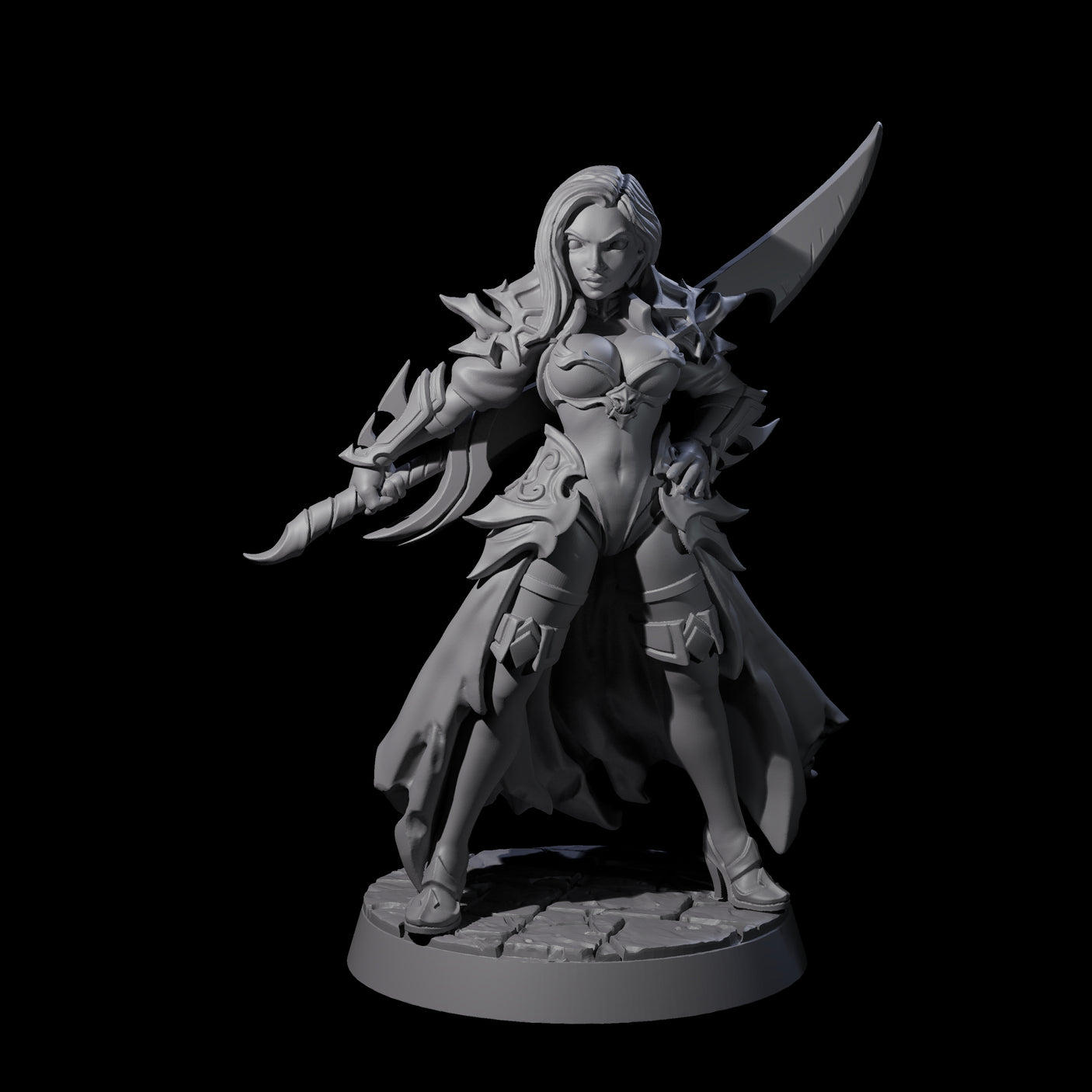 Breathtaking Swordswoman Miniature for Dungeons and Dragons, Pathfinder or other TTRPGs