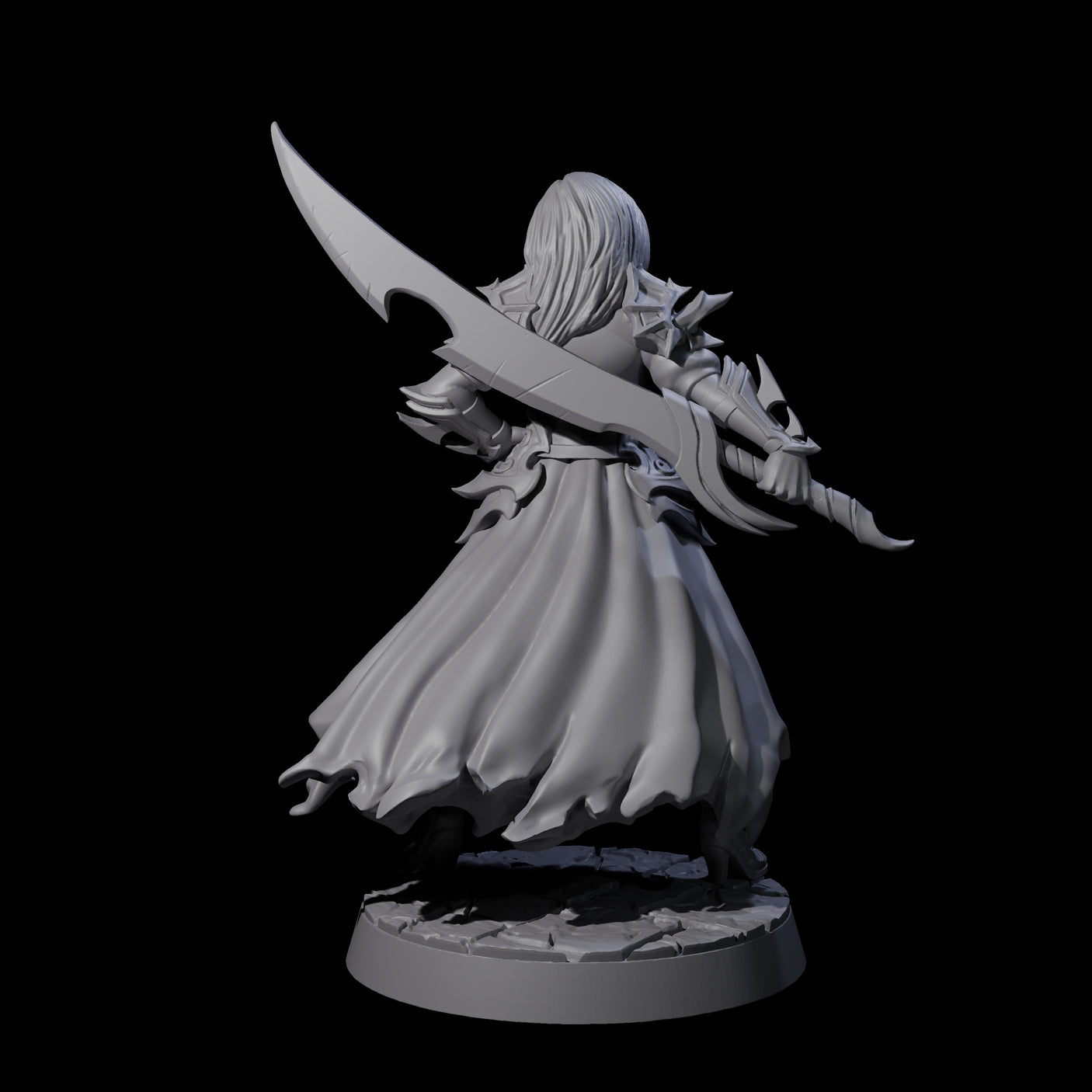 Breathtaking Swordswoman Miniature for Dungeons and Dragons, Pathfinder or other TTRPGs