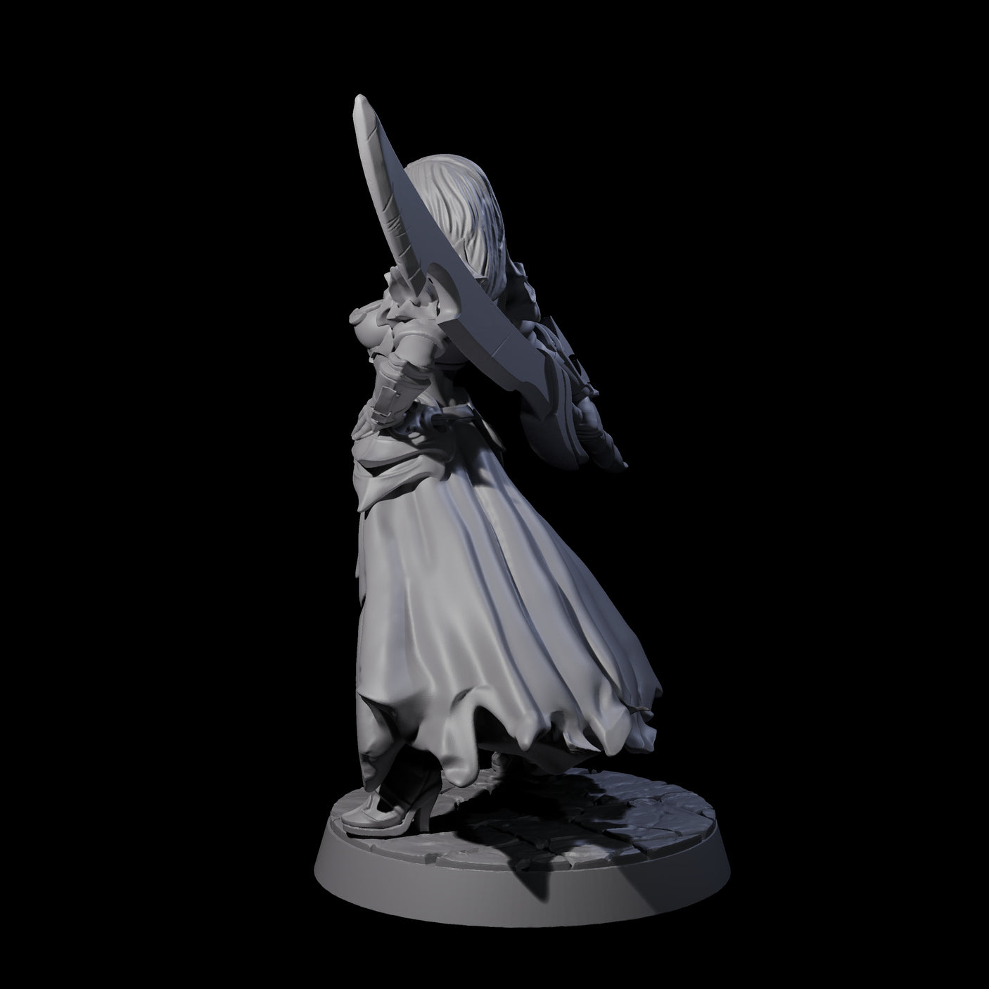 Breathtaking Swordswoman Miniature for Dungeons and Dragons, Pathfinder or other TTRPGs