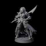 Breathtaking Swordswoman Miniature for Dungeons and Dragons, Pathfinder or other TTRPGs