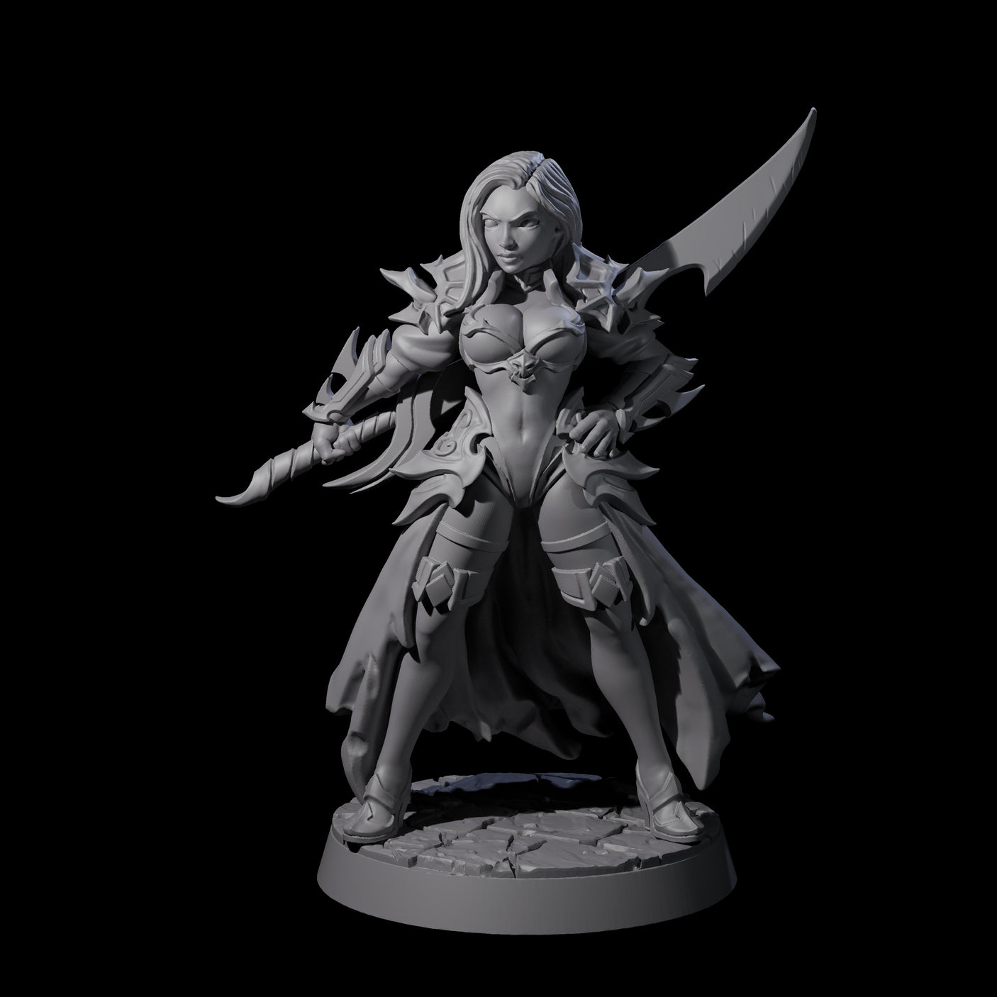 Breathtaking Swordswoman Miniature for Dungeons and Dragons, Pathfinder or other TTRPGs