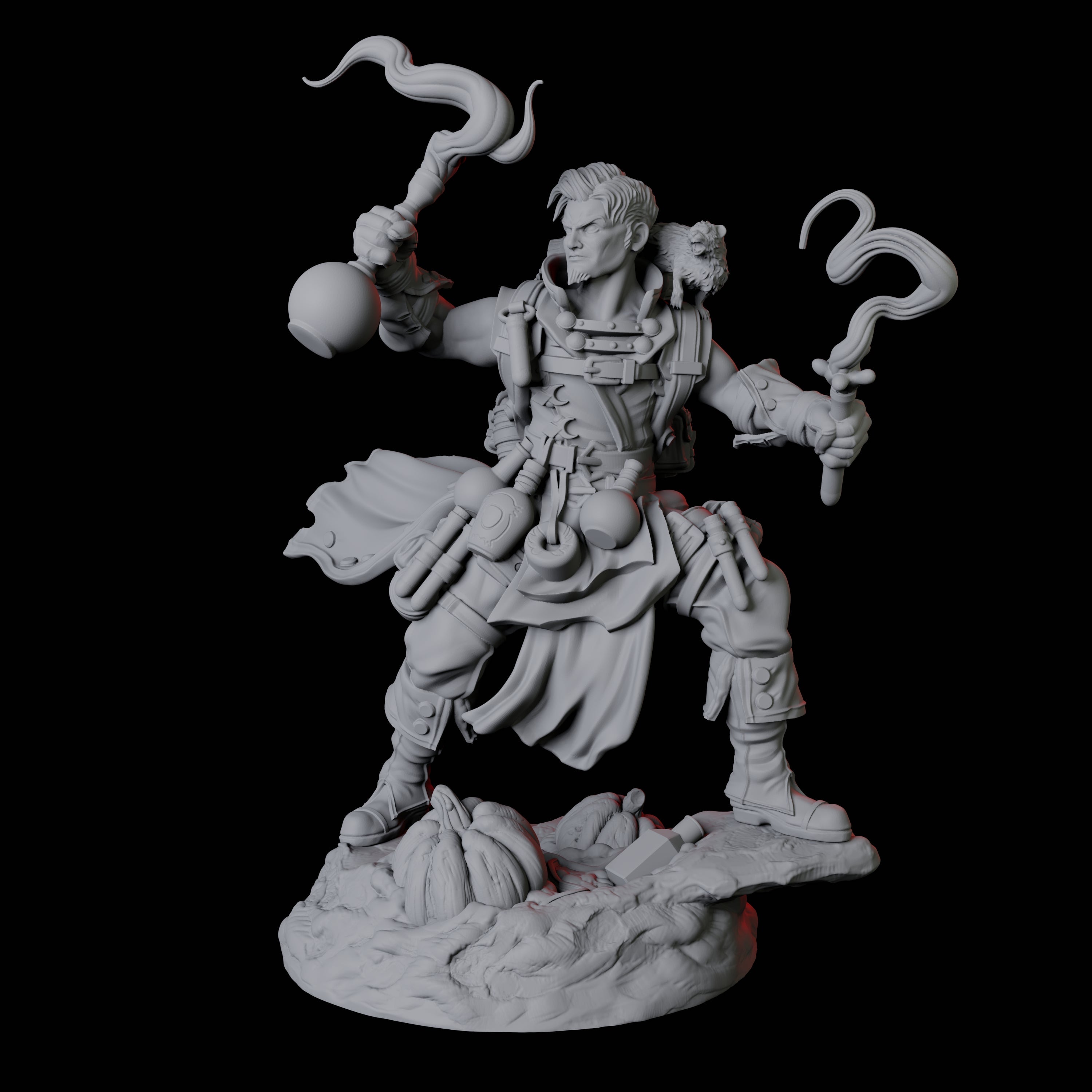 Brewing Alchemist Miniature for Dungeons and Dragons, Pathfinder or other TTRPGs