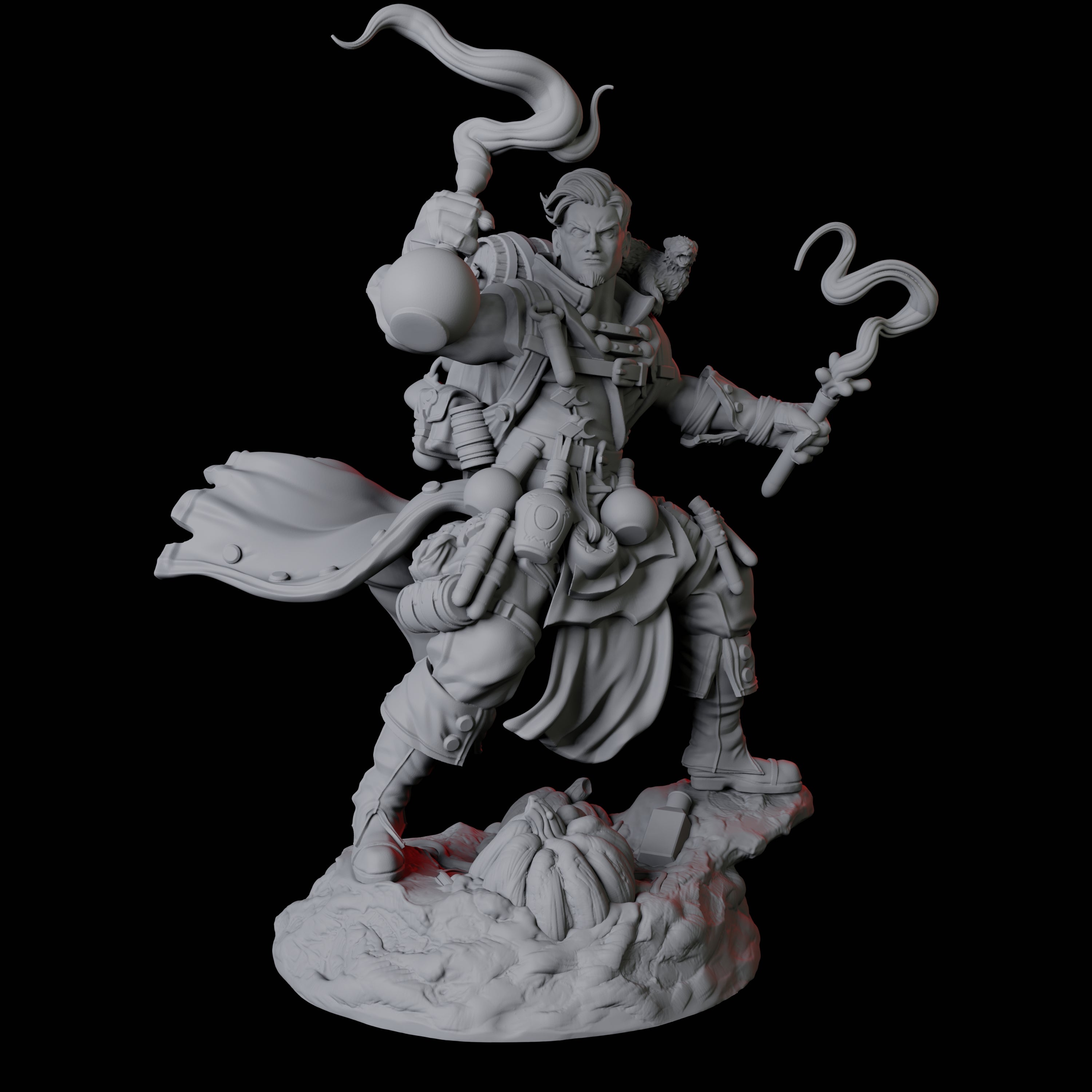 Brewing Alchemist Miniature for Dungeons and Dragons, Pathfinder or other TTRPGs