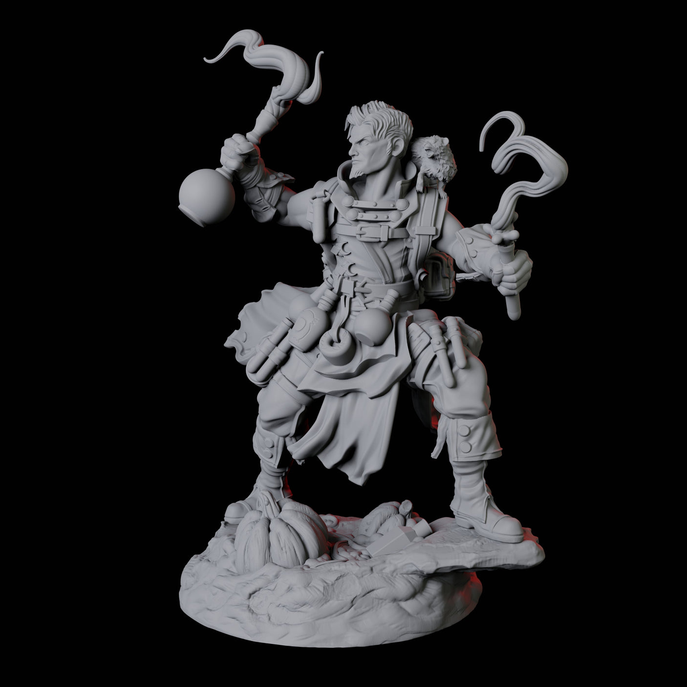 Brewing Alchemist Miniature for Dungeons and Dragons, Pathfinder or other TTRPGs