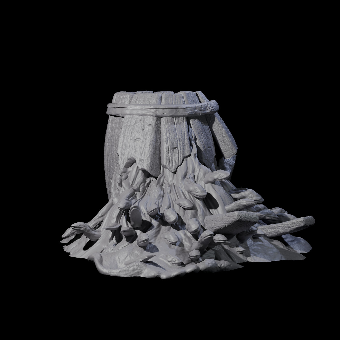 Broken Barrel of Eels Miniature for Dungeons and Dragons, Pathfinder or other TTRPGs