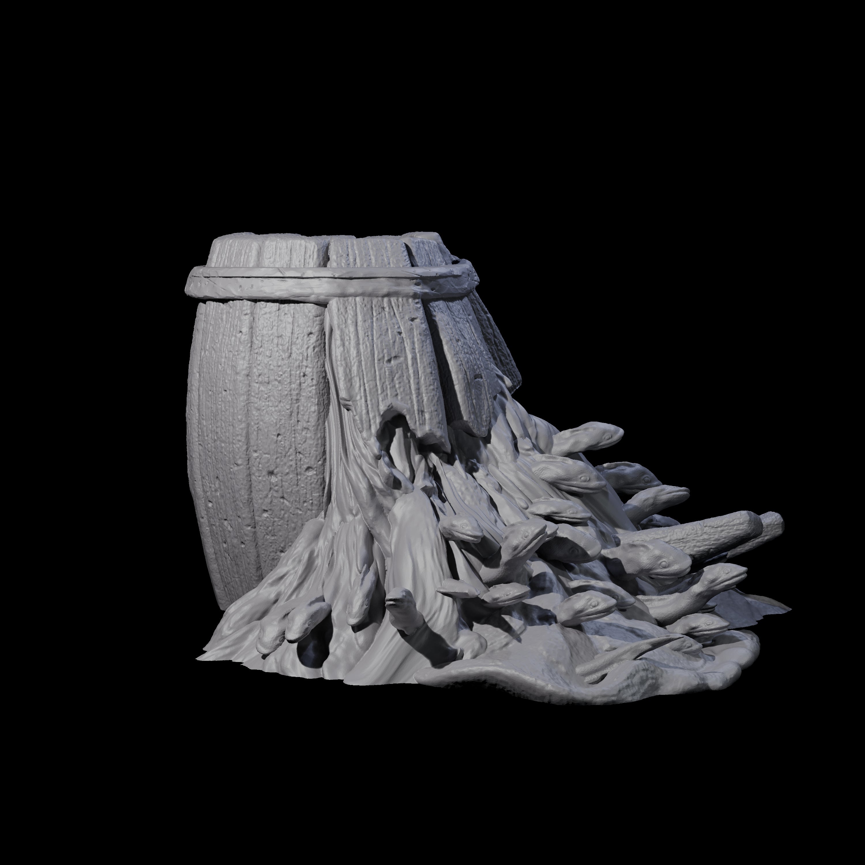 Broken Barrel of Eels Miniature for Dungeons and Dragons, Pathfinder or other TTRPGs