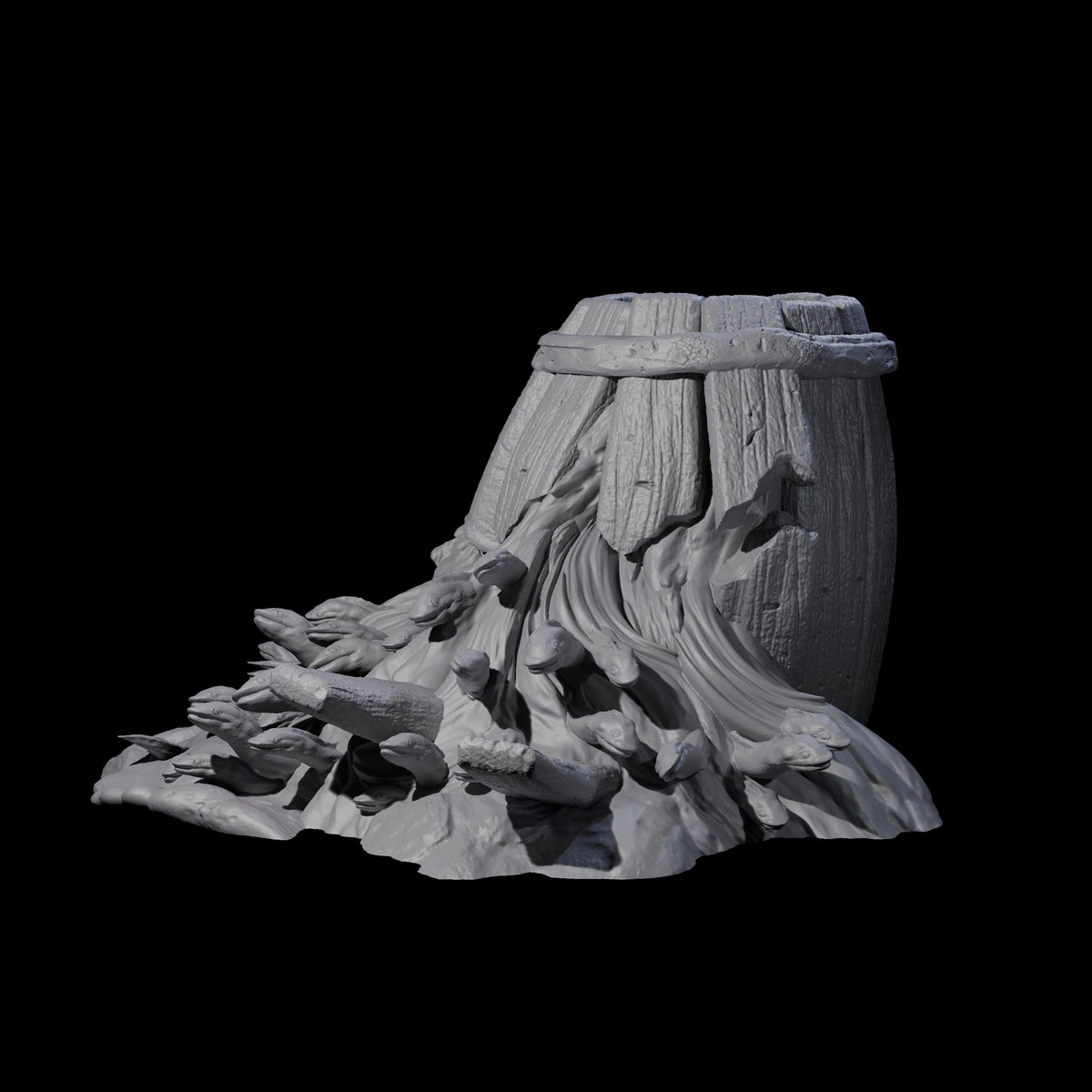 Broken Barrel of Eels Miniature for Dungeons and Dragons, Pathfinder or other TTRPGs