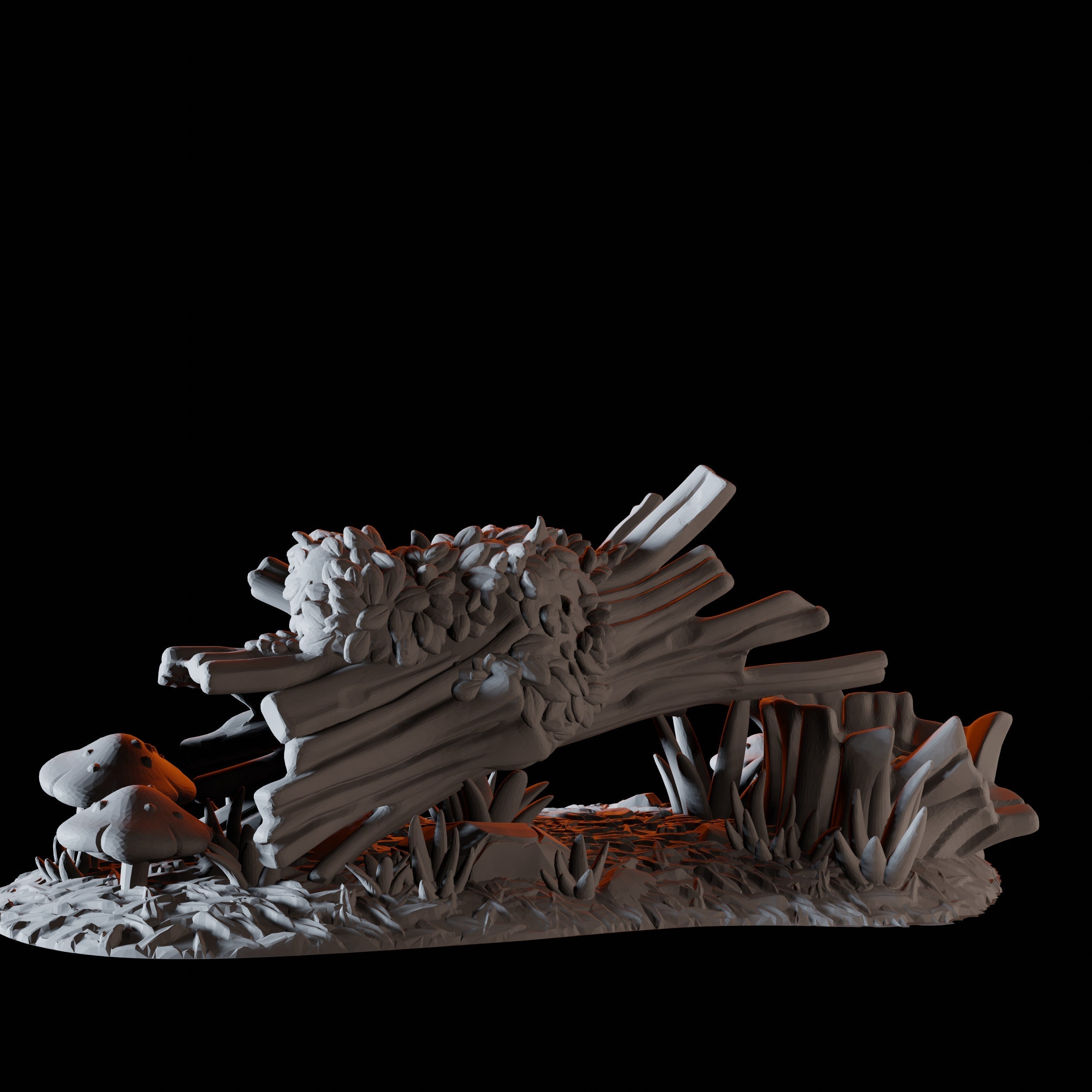 Broken Tree Trunk - Forest Scatter Terrain Miniature for Dungeons and Dragons - Myth Forged