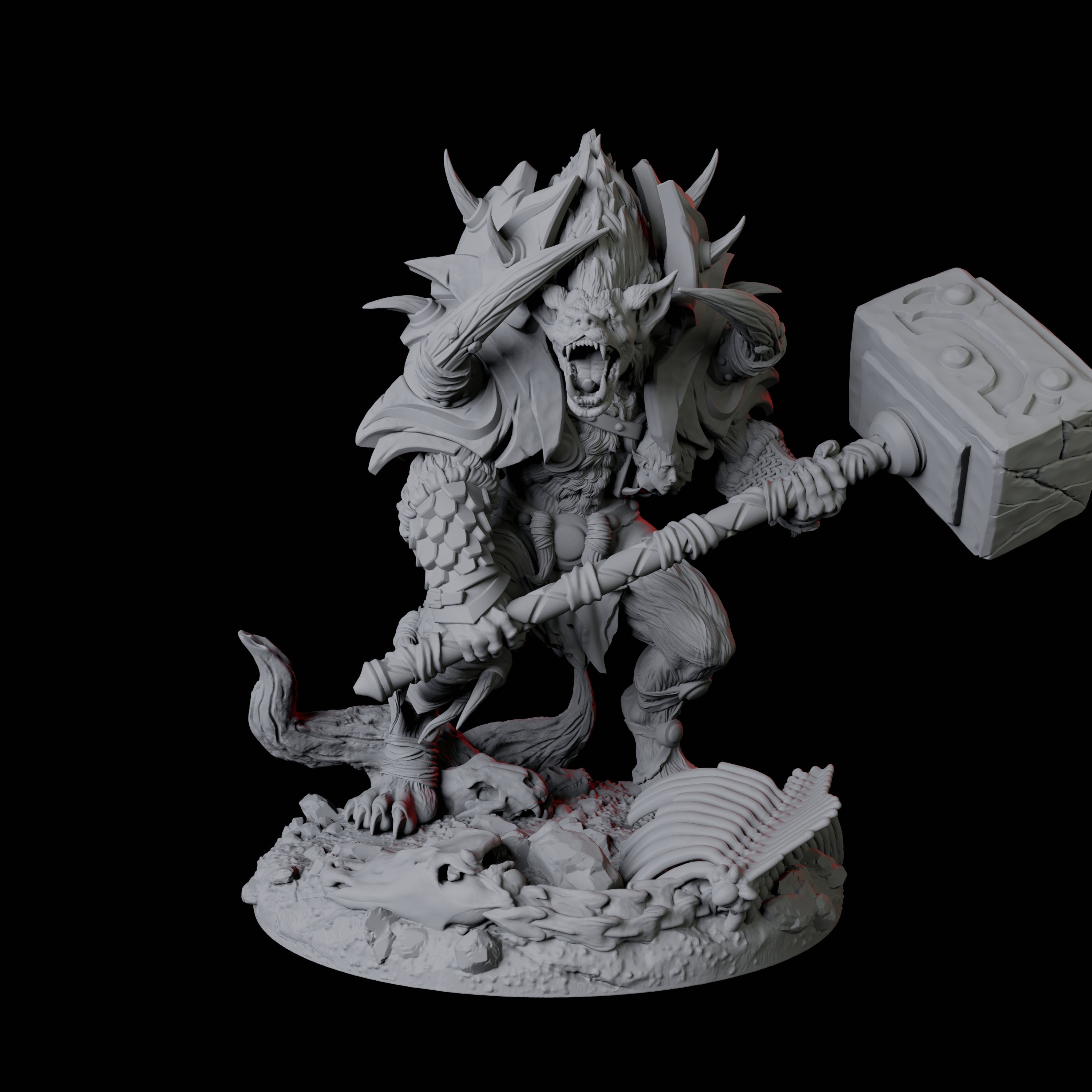 Bruising Gnoll Brute E Miniature for Dungeons and Dragons, Pathfinder or other TTRPGs