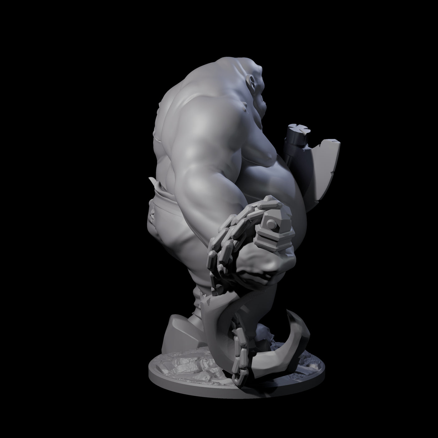 Brutal Ogre Brute Miniature for Dungeons and Dragons, Pathfinder or other TTRPGs