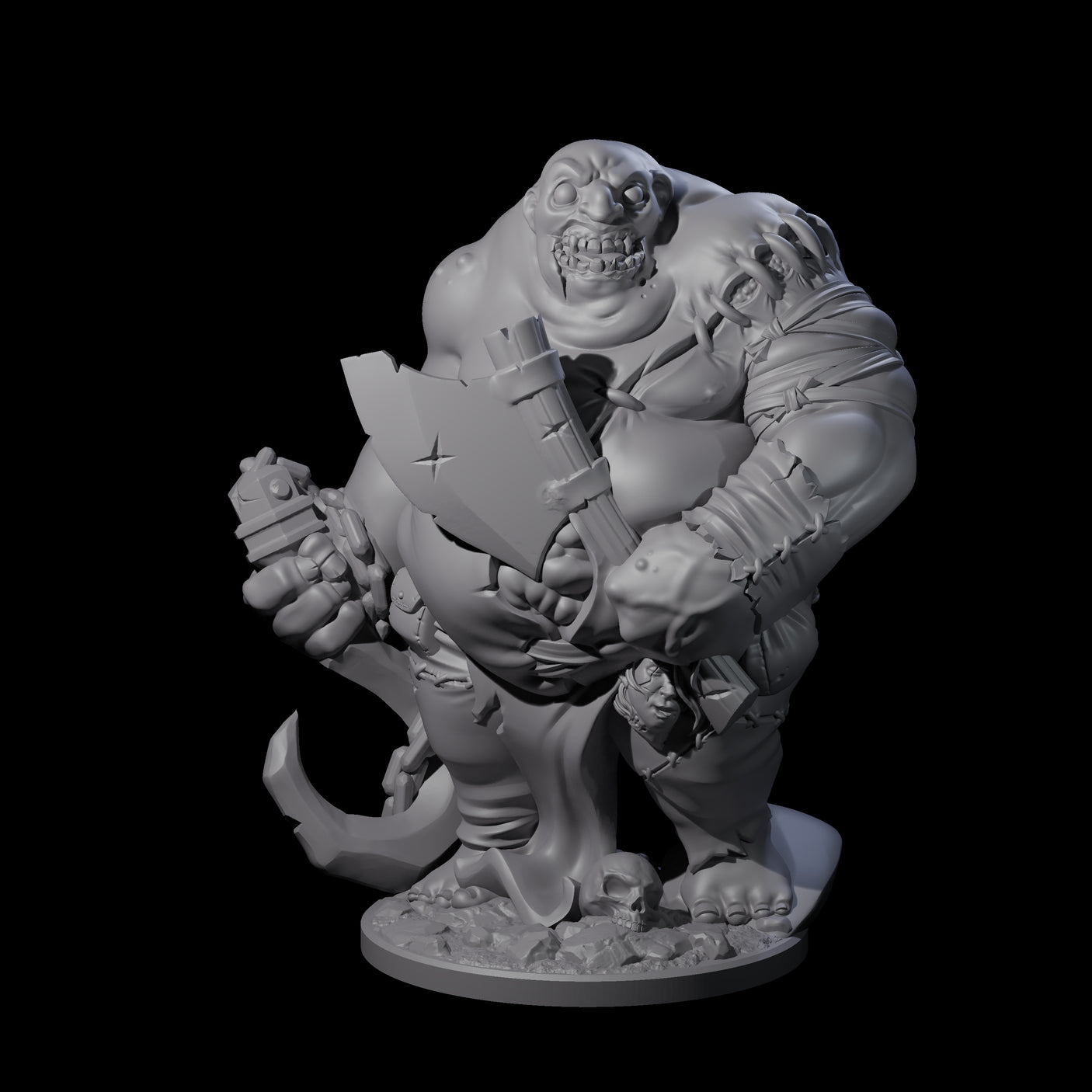Brutal Ogre Brute Miniature for Dungeons and Dragons, Pathfinder or other TTRPGs