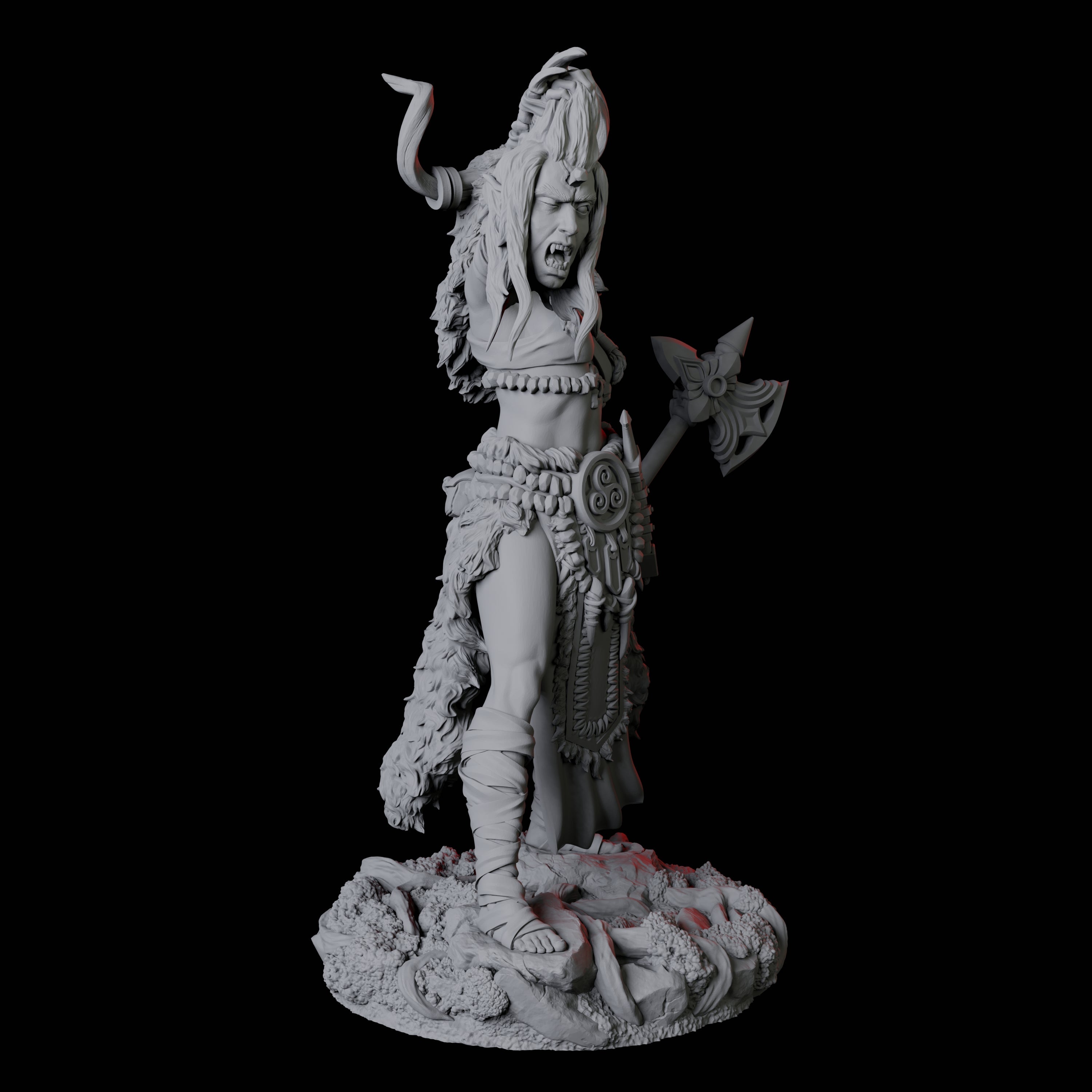 Brutal Viking Shield Maiden Miniature for Dungeons and Dragons, Pathfinder or other TTRPGs