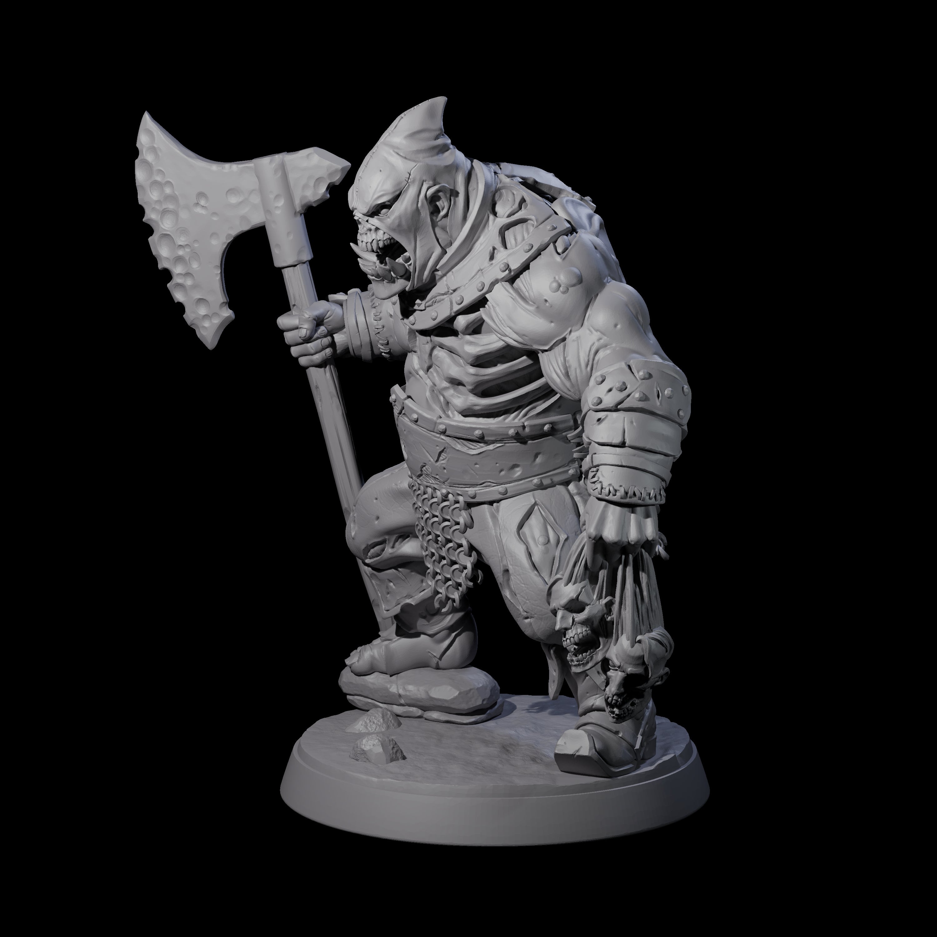 Brutal Zombie Executioner Miniature for Dungeons and Dragons, Pathfinder or other TTRPGs