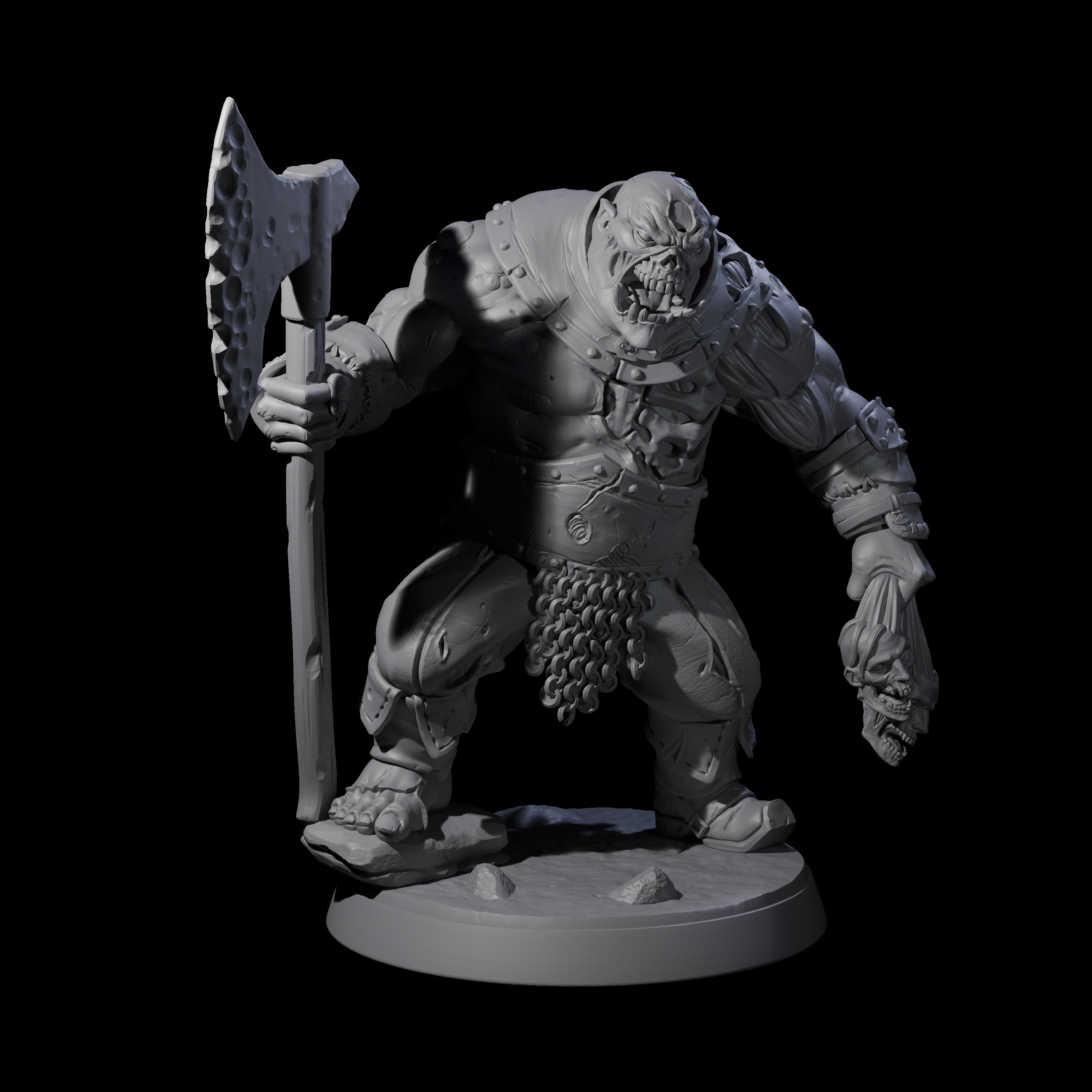 Brutal Zombie Executioner Miniature for Dungeons and Dragons, Pathfinder or other TTRPGs