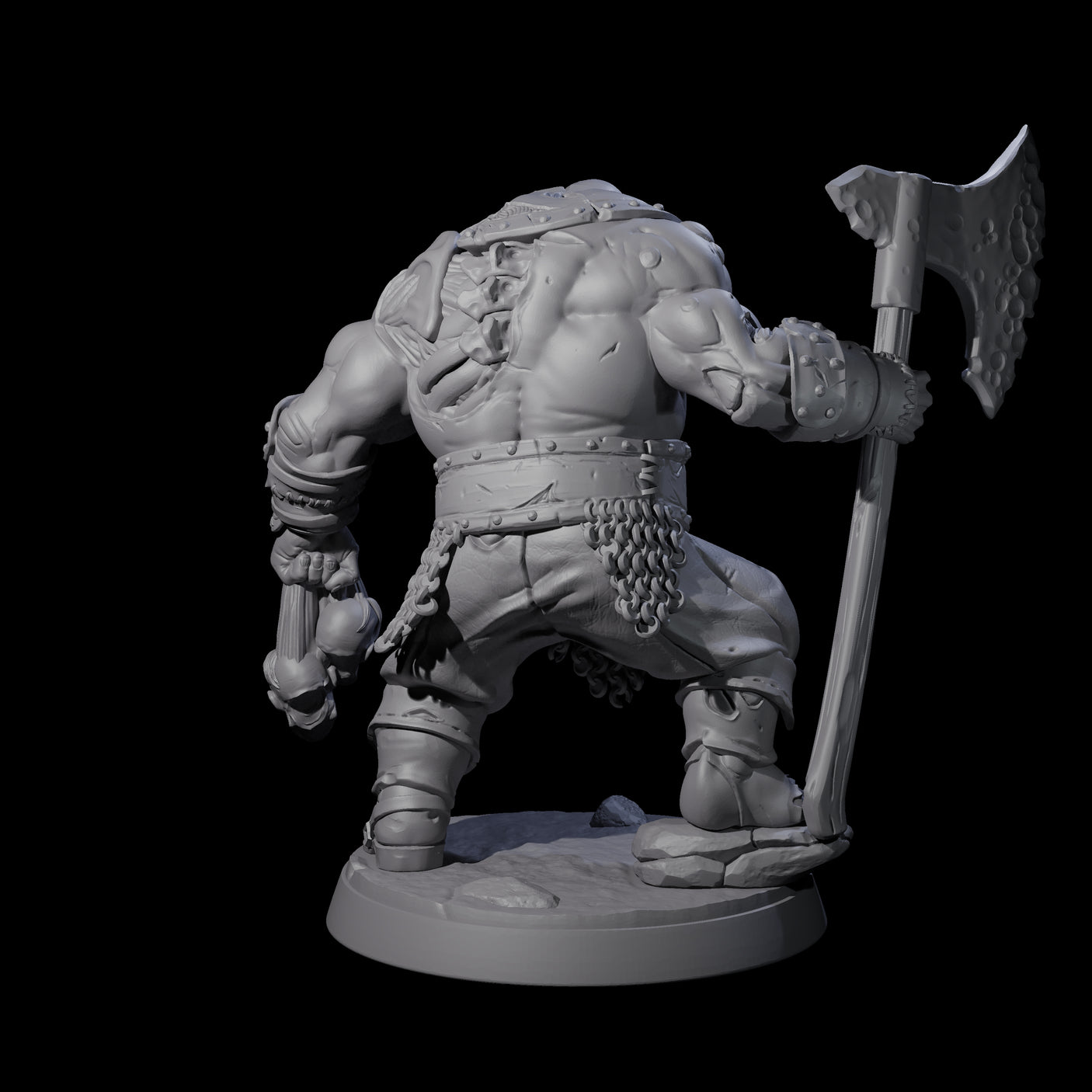 Brutal Zombie Executioner Miniature for Dungeons and Dragons, Pathfinder or other TTRPGs