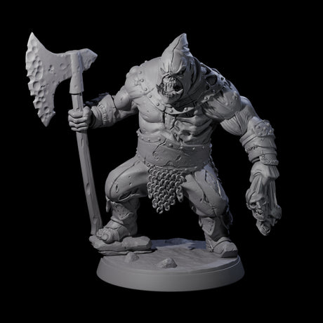 Brutal Zombie Executioner Miniature for Dungeons and Dragons, Pathfinder or other TTRPGs