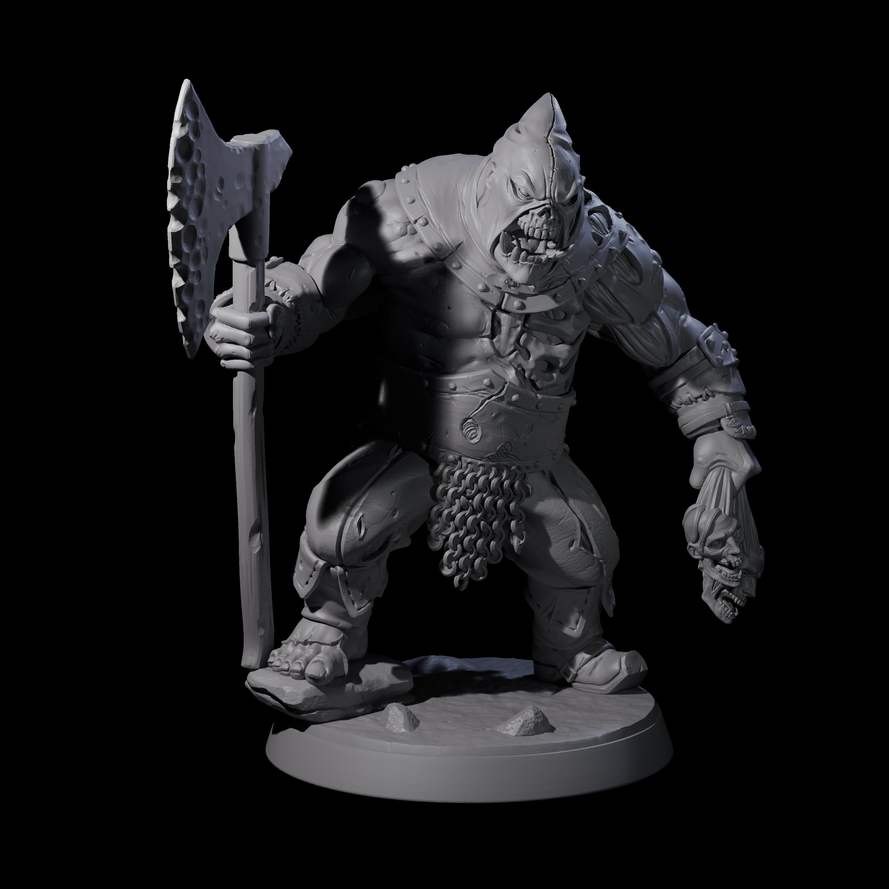 Brutal Zombie Executioner Miniature for Dungeons and Dragons, Pathfinder or other TTRPGs