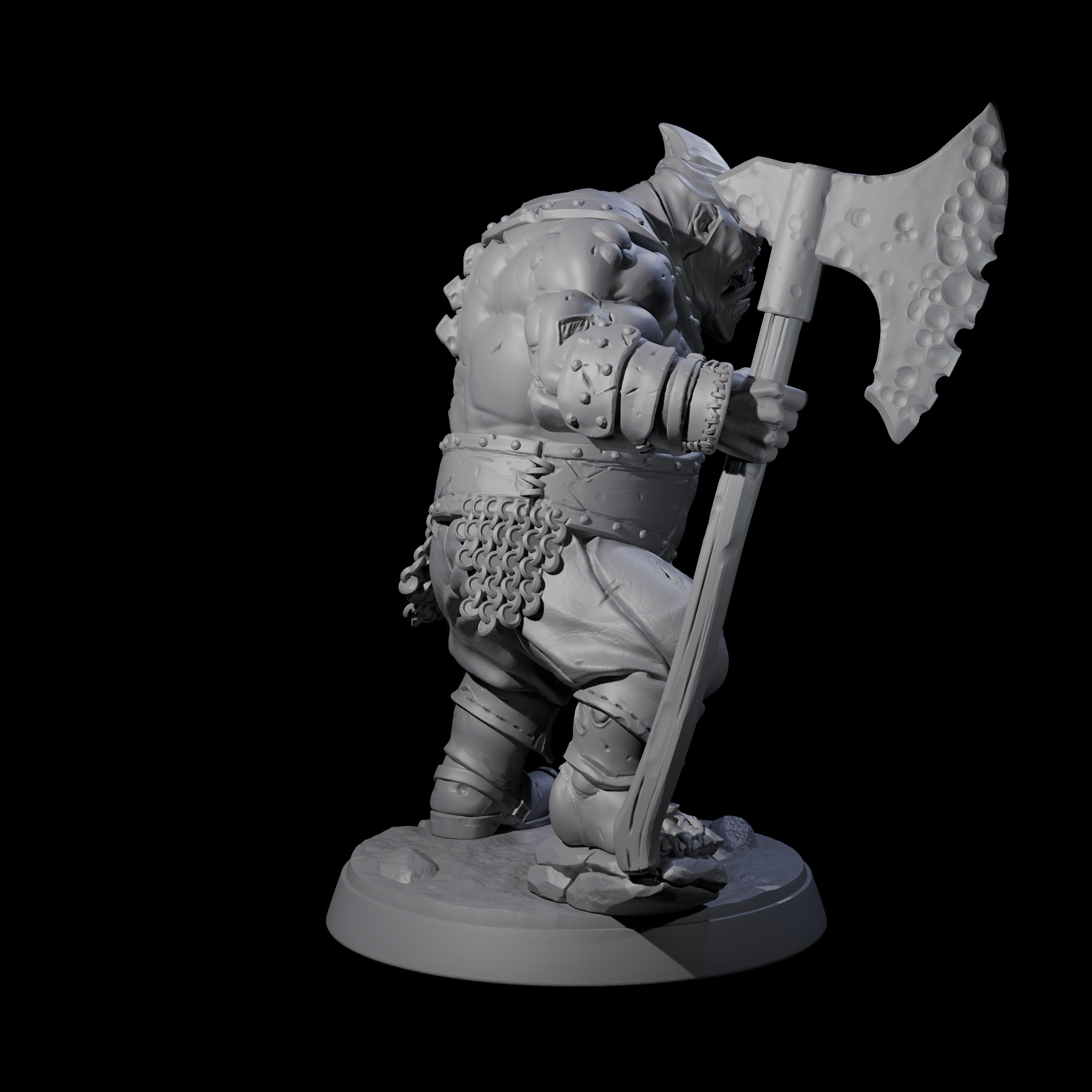 Brutal Zombie Executioner Miniature for Dungeons and Dragons, Pathfinder or other TTRPGs