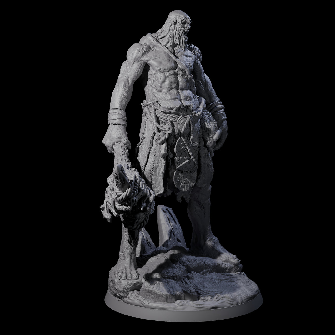 Brutish Hill Giant Warrior Miniature for Dungeons and Dragons, Pathfinder or other TTRPGs