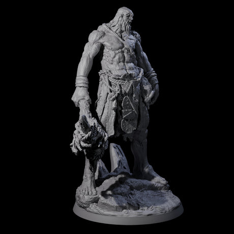 Brutish Hill Giant Warrior Miniature for Dungeons and Dragons, Pathfinder or other TTRPGs