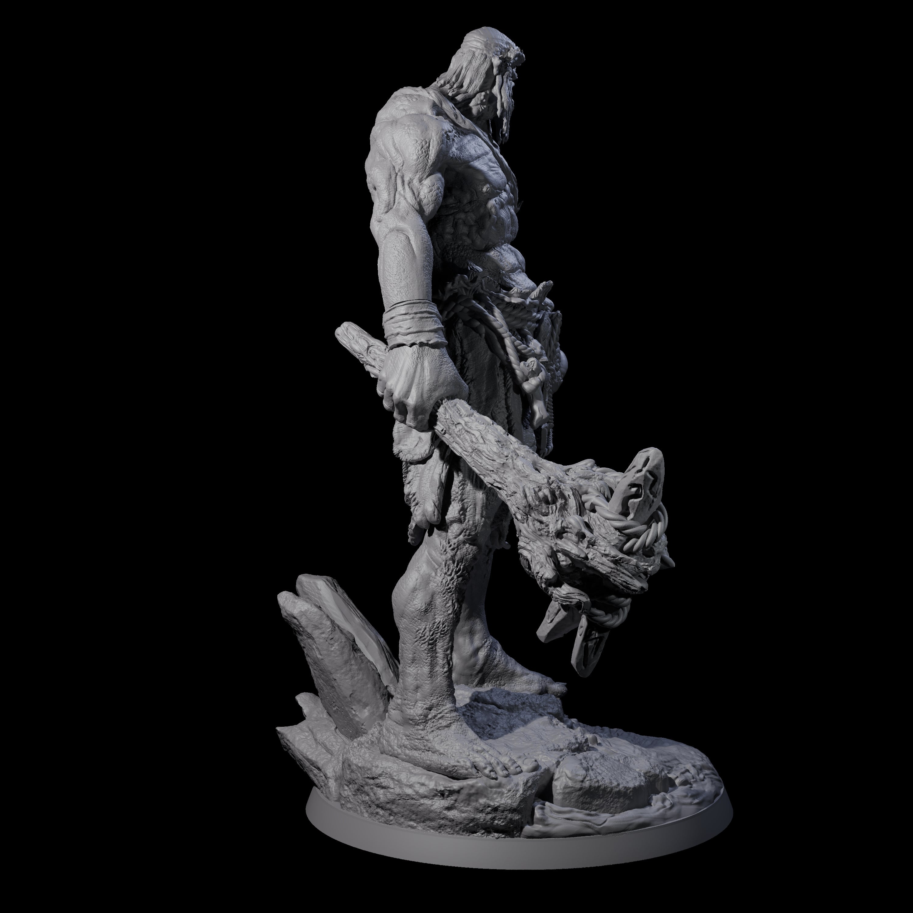 Brutish Hill Giant Warrior Miniature for Dungeons and Dragons, Pathfinder or other TTRPGs