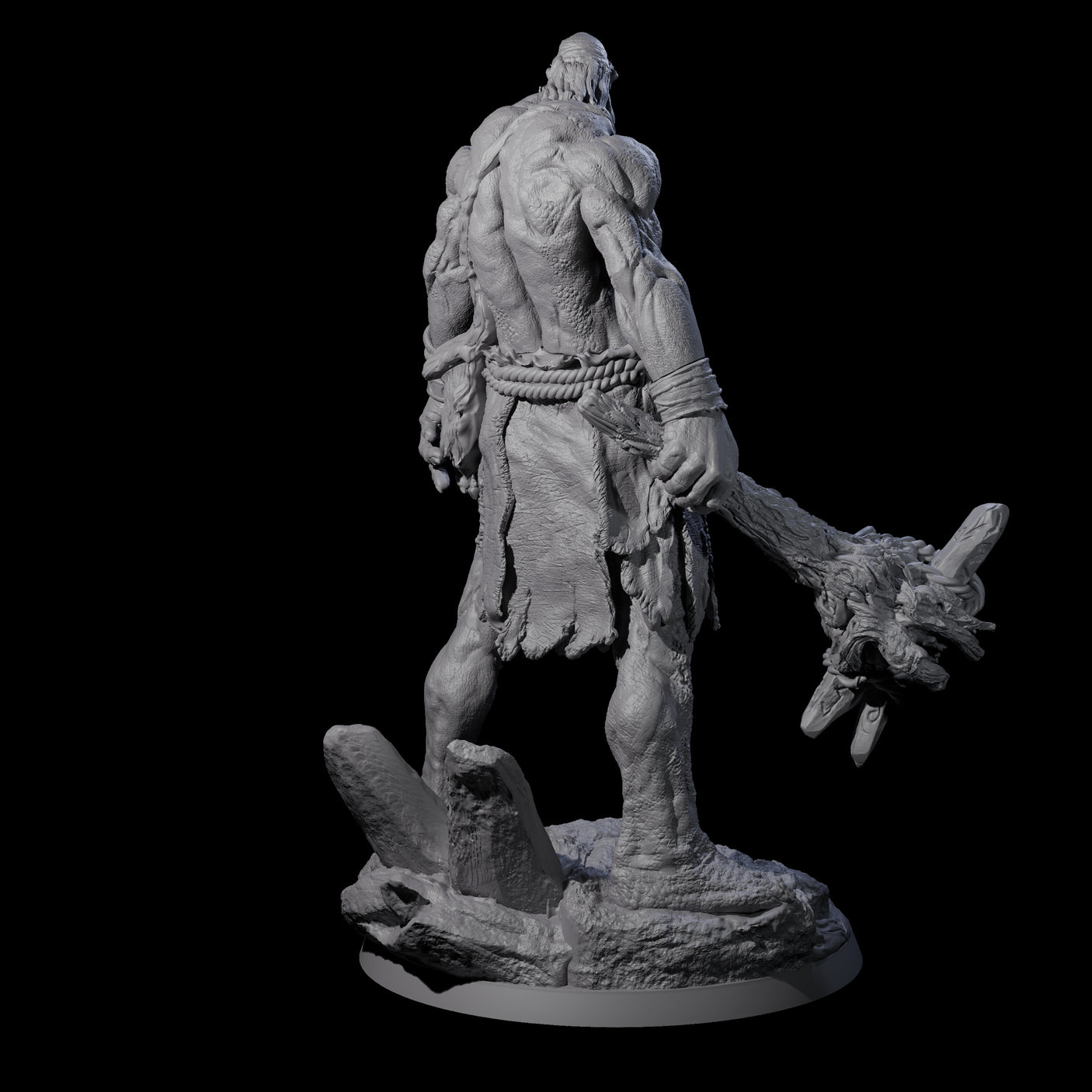 Brutish Hill Giant Warrior Miniature for Dungeons and Dragons, Pathfinder or other TTRPGs