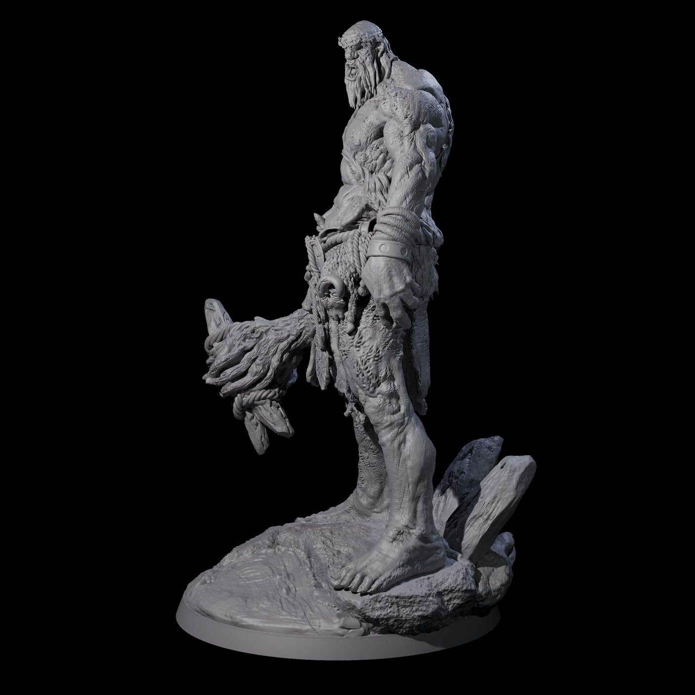 Brutish Hill Giant Warrior Miniature for Dungeons and Dragons, Pathfinder or other TTRPGs
