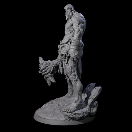 Brutish Hill Giant Warrior Miniature for Dungeons and Dragons, Pathfinder or other TTRPGs