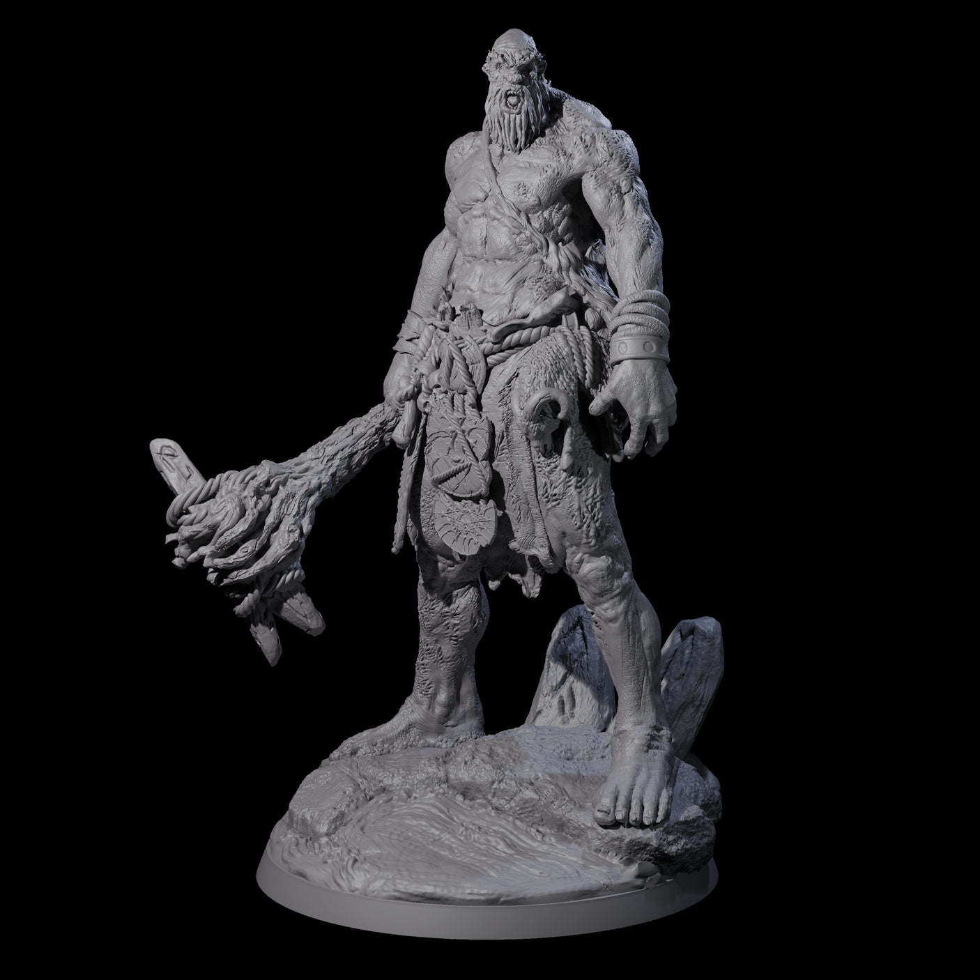 Brutish Hill Giant Warrior Miniature for Dungeons and Dragons, Pathfinder or other TTRPGs