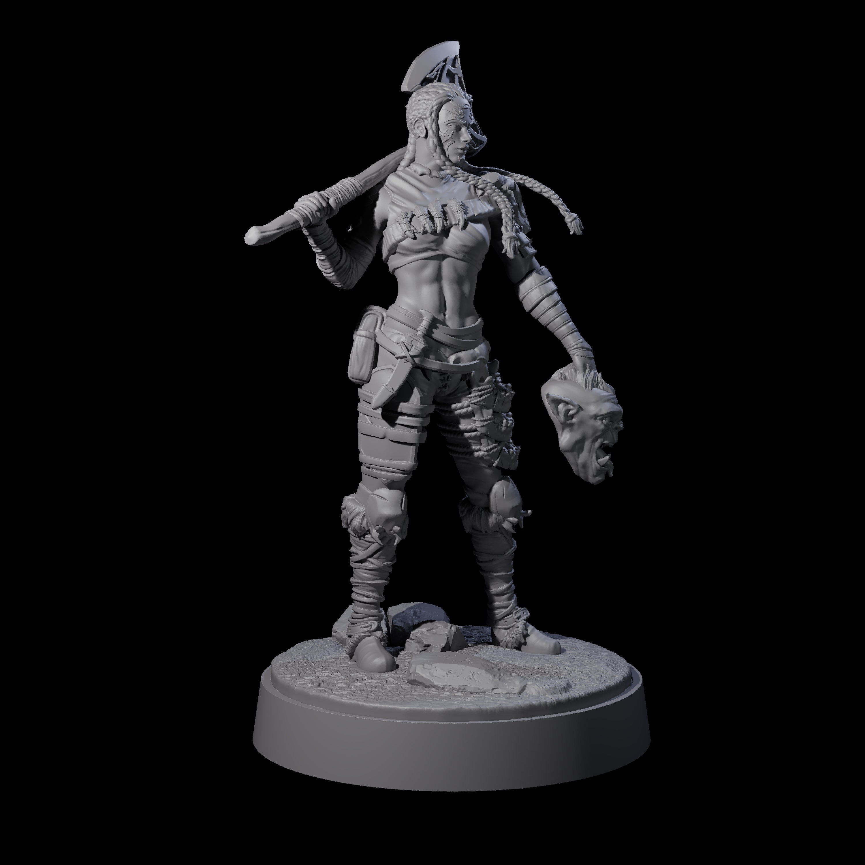 Brynna - Orc Hunter Miniature for Dungeons and Dragons, Pathfinder or other TTRPGs
