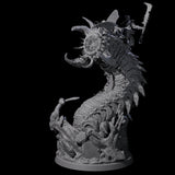 Bucking Purple Worm Rider B Miniature for Dungeons and Dragons, Pathfinder or other TTRPGs