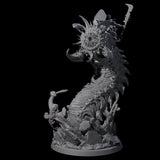 Bucking Purple Worm Rider B Miniature for Dungeons and Dragons, Pathfinder or other TTRPGs