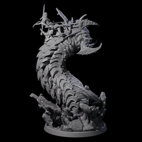 Bucking Purple Worm Rider B Miniature for Dungeons and Dragons, Pathfinder or other TTRPGs
